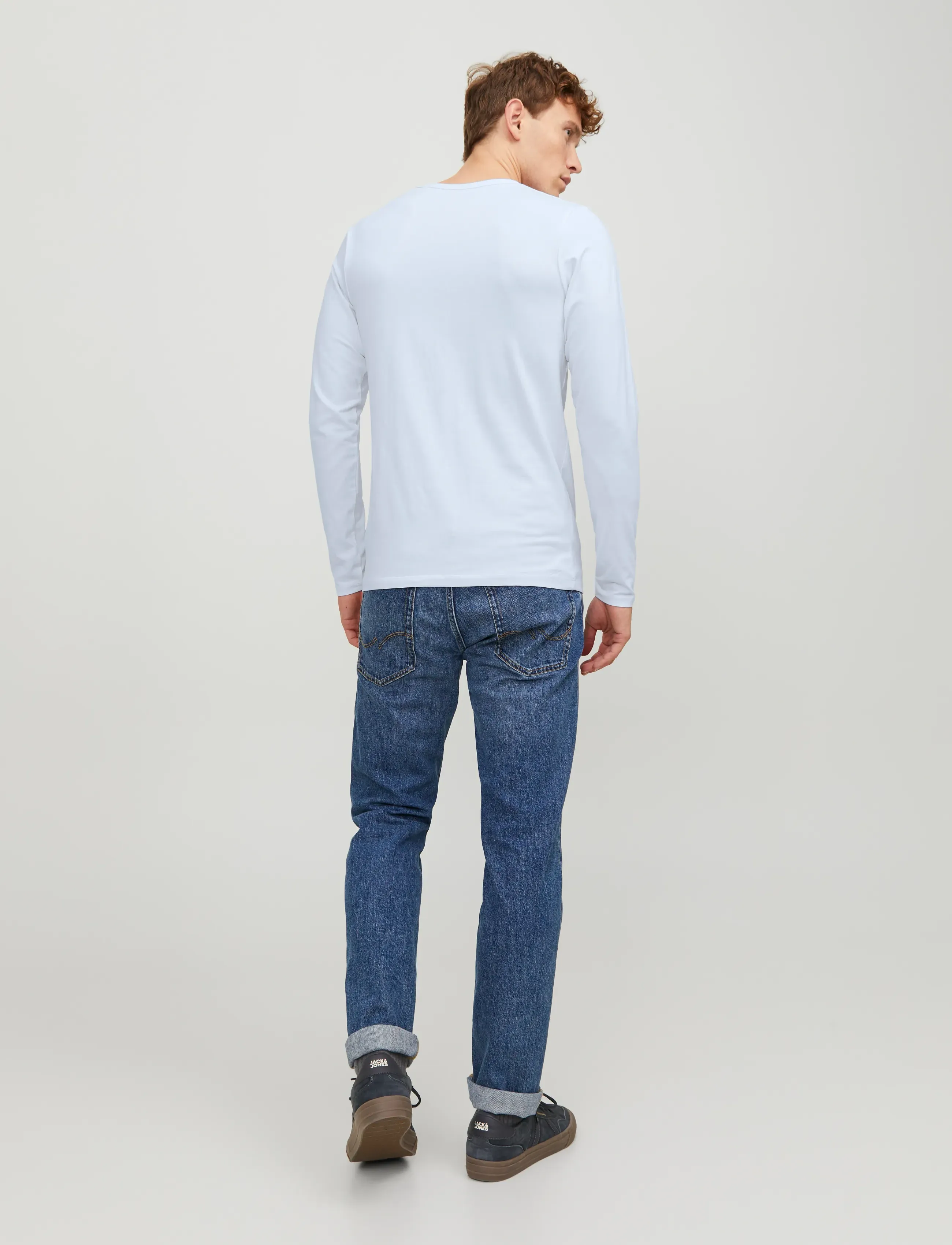 Jack & Jones - JJEBASIC O-NECK TEE L/S NOOS - pikkade varrukatega t-särgid - opt white - 2