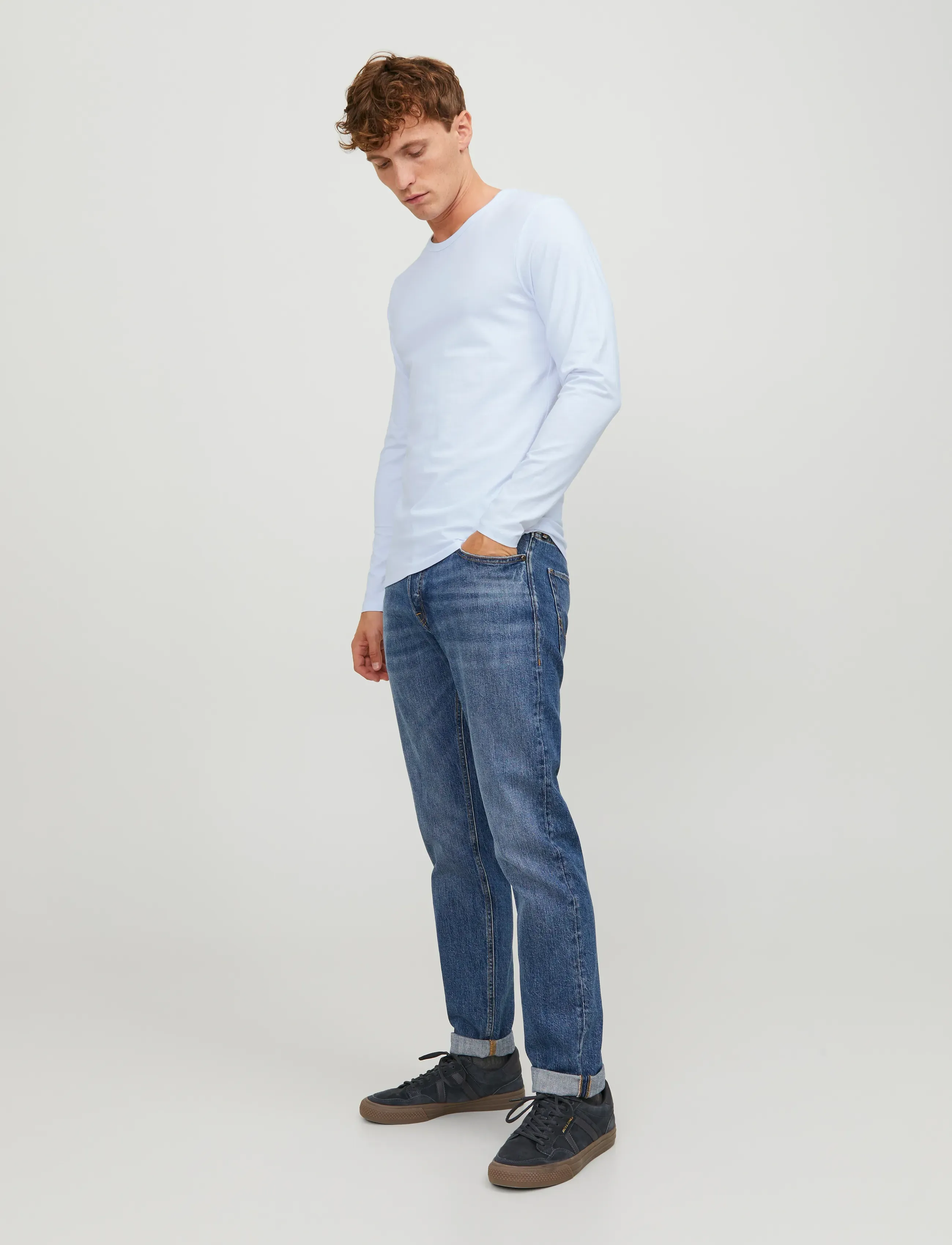 Jack & Jones - JJEBASIC O-NECK TEE L/S NOOS - pikkade varrukatega t-särgid - opt white - 3