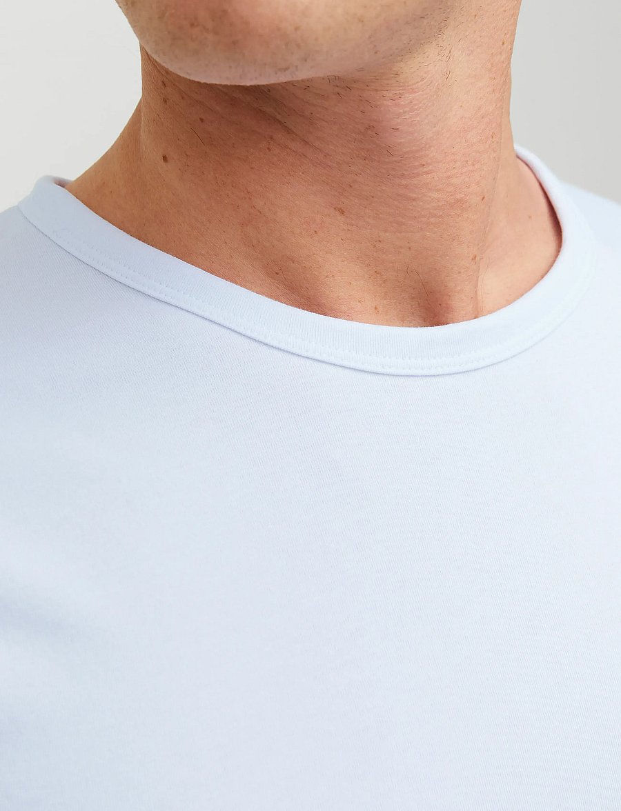 Jack & Jones - JJEBASIC O-NECK TEE L/S NOOS - long-sleeved t-shirts - opt white - 4