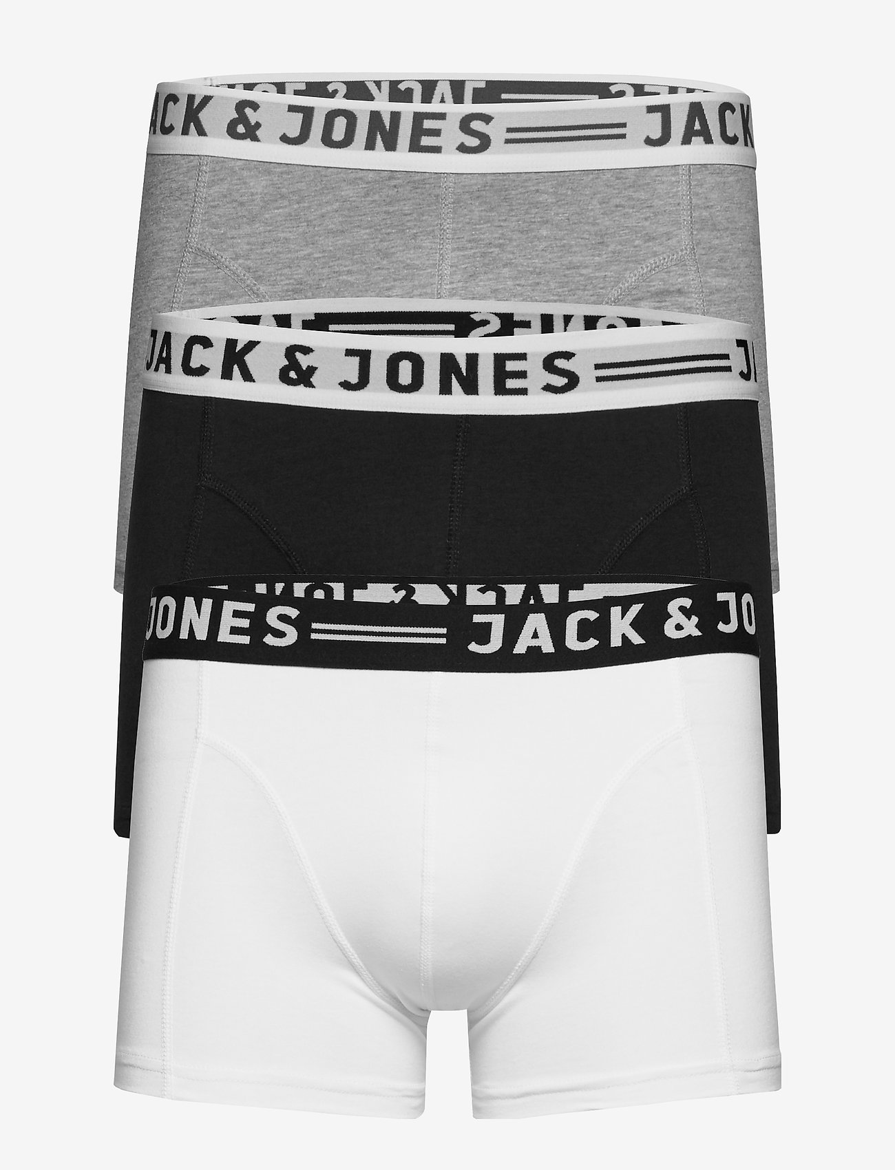 Jack & Jones - SENSE TRUNKS 3-PACK NOOS - alhaisimmat hinnat - light grey melange - 0