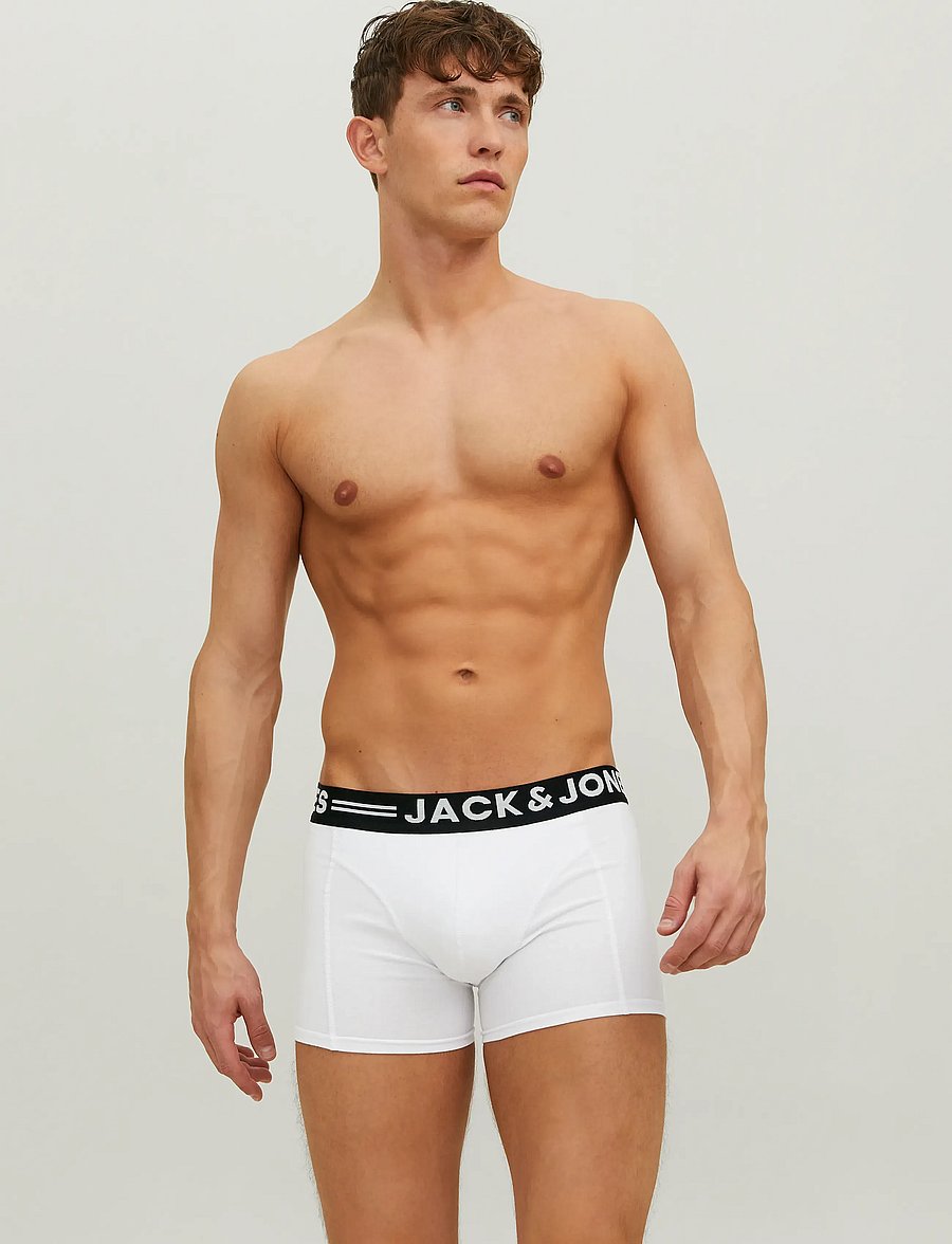 Jack & Jones - SENSE TRUNKS 3-PACK NOOS - unterhosen im multipack - white - 0