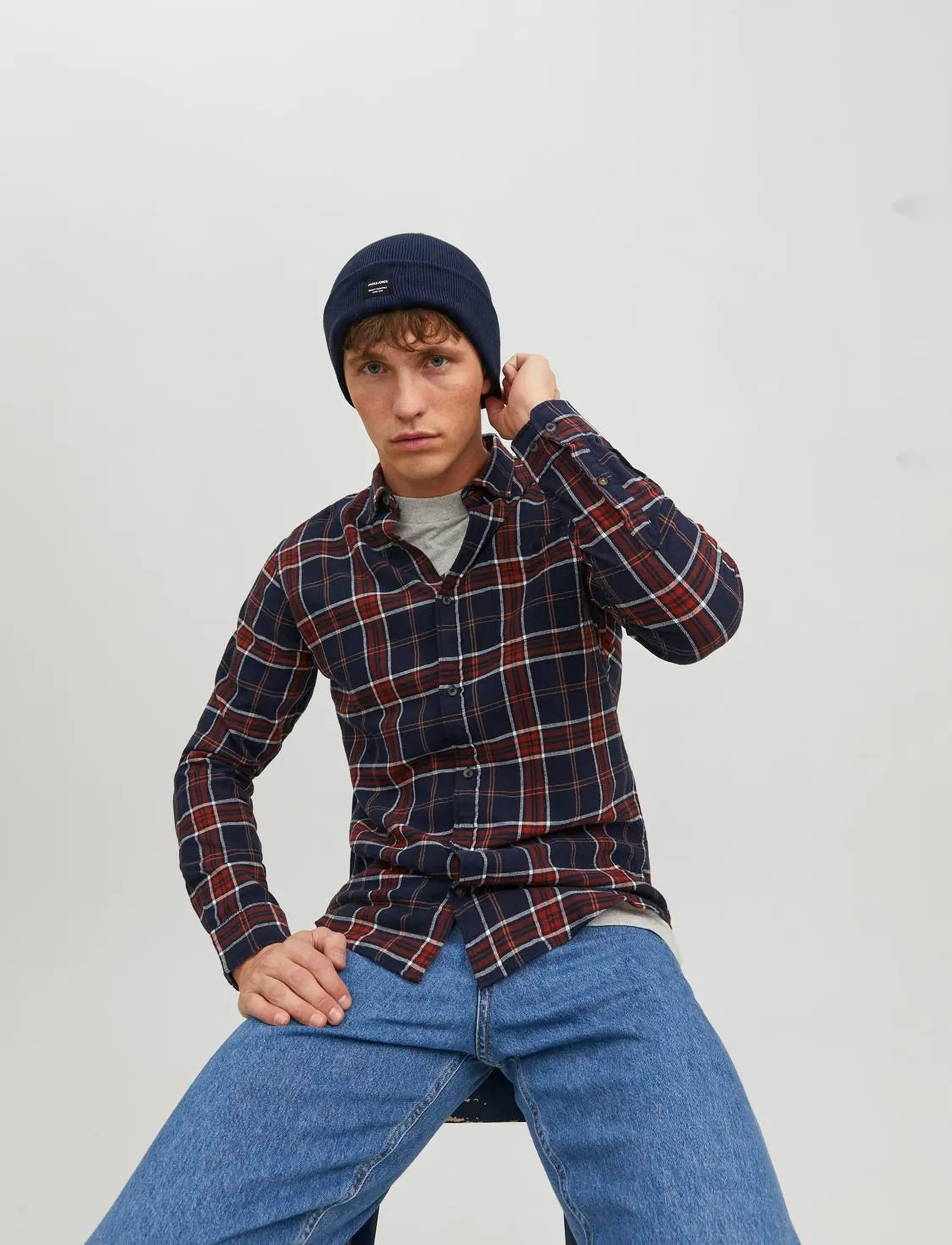 Jack & Jones JACDNA BEANIE NOOS - Looks for less - NAVY BLAZER / blue