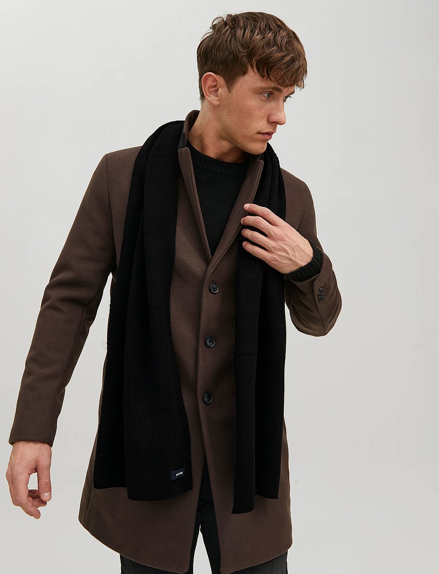 Jack & Jones - JACDNA KNIT SCARF NOOS - winter scarves - black - 0