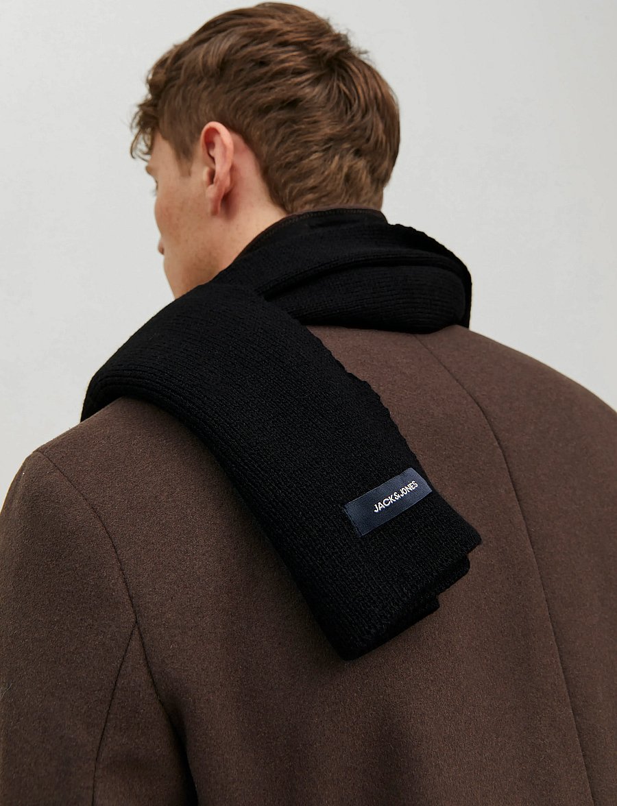 Jack & Jones - JACDNA KNIT SCARF NOOS - winter scarves - black - 4