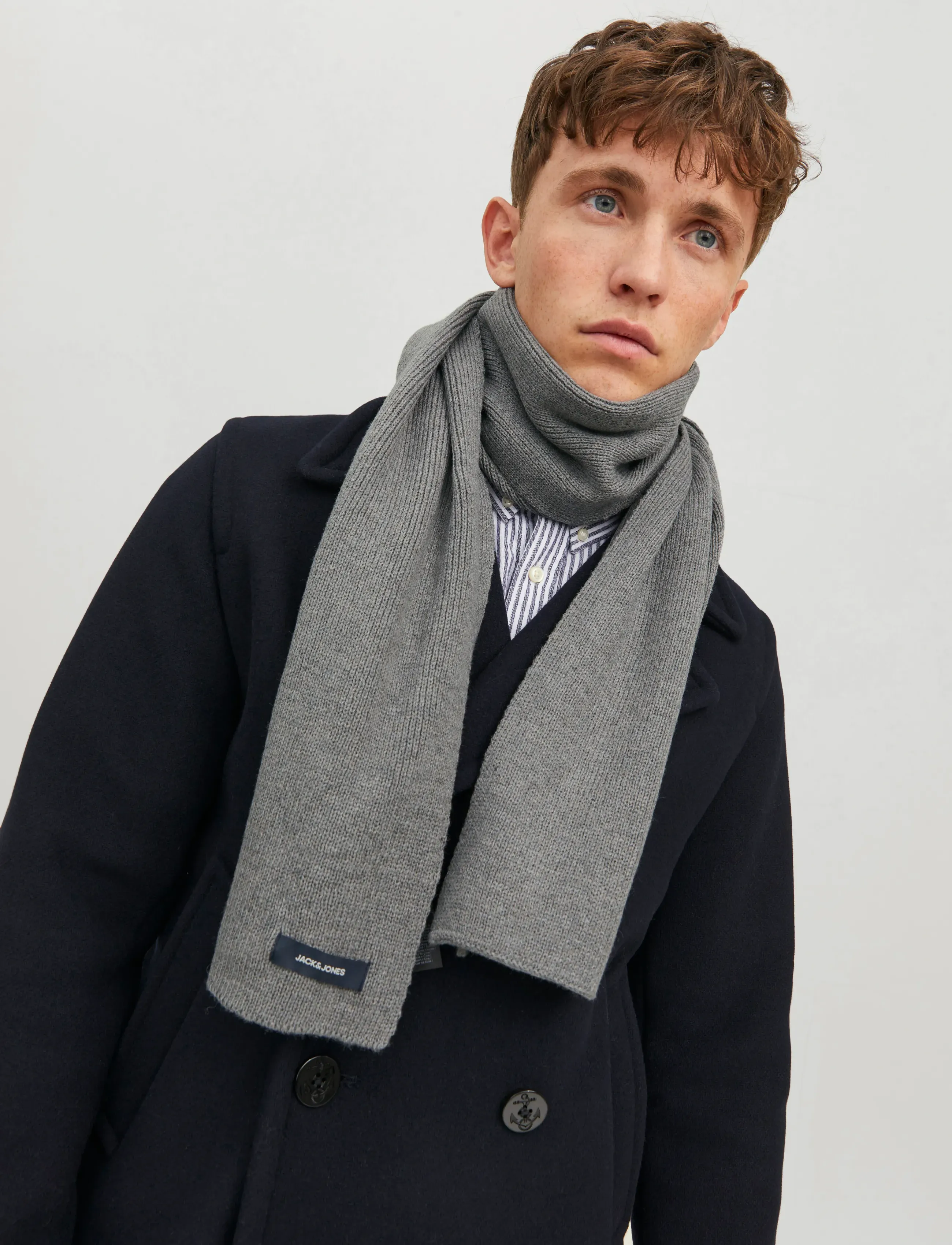 Jack & Jones JACDNA KNIT SCARF NOOS - Kollektionen - GREY MELANGE / grey