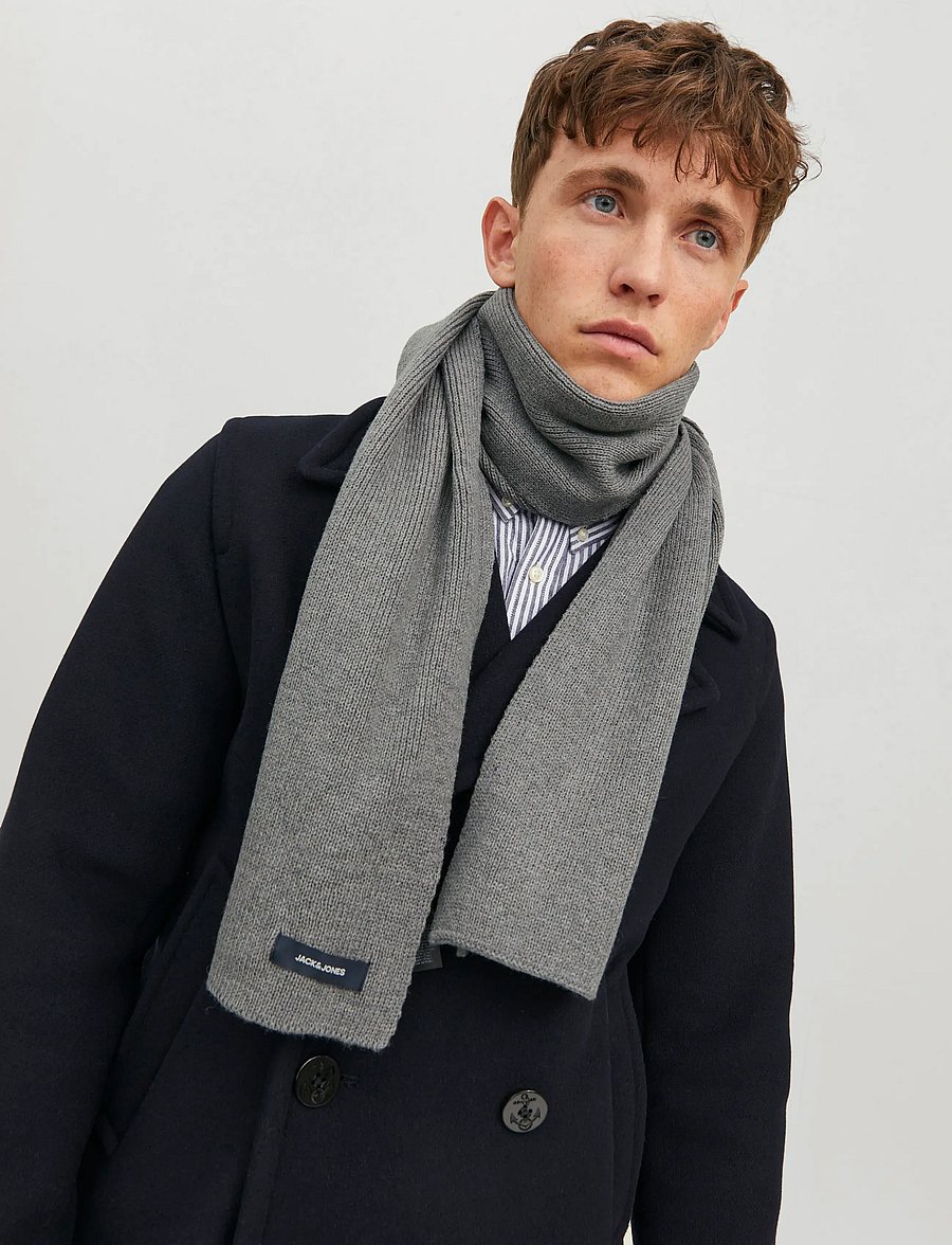 Jack & Jones - JACDNA KNIT SCARF NOOS - winterschals - grey melange - 0