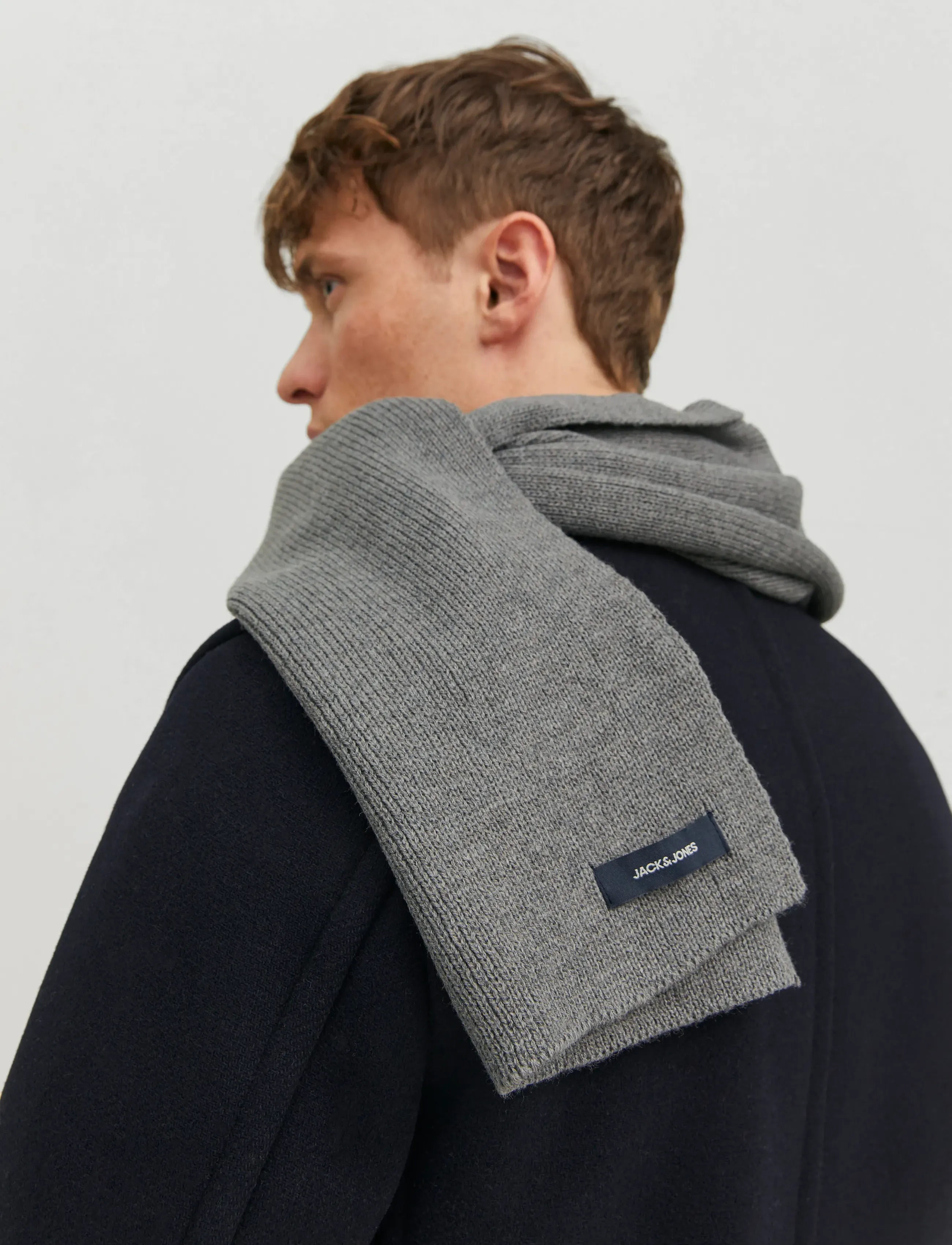 Jack & Jones - JACDNA KNIT SCARF NOOS - ziemas šalles - grey melange - 5
