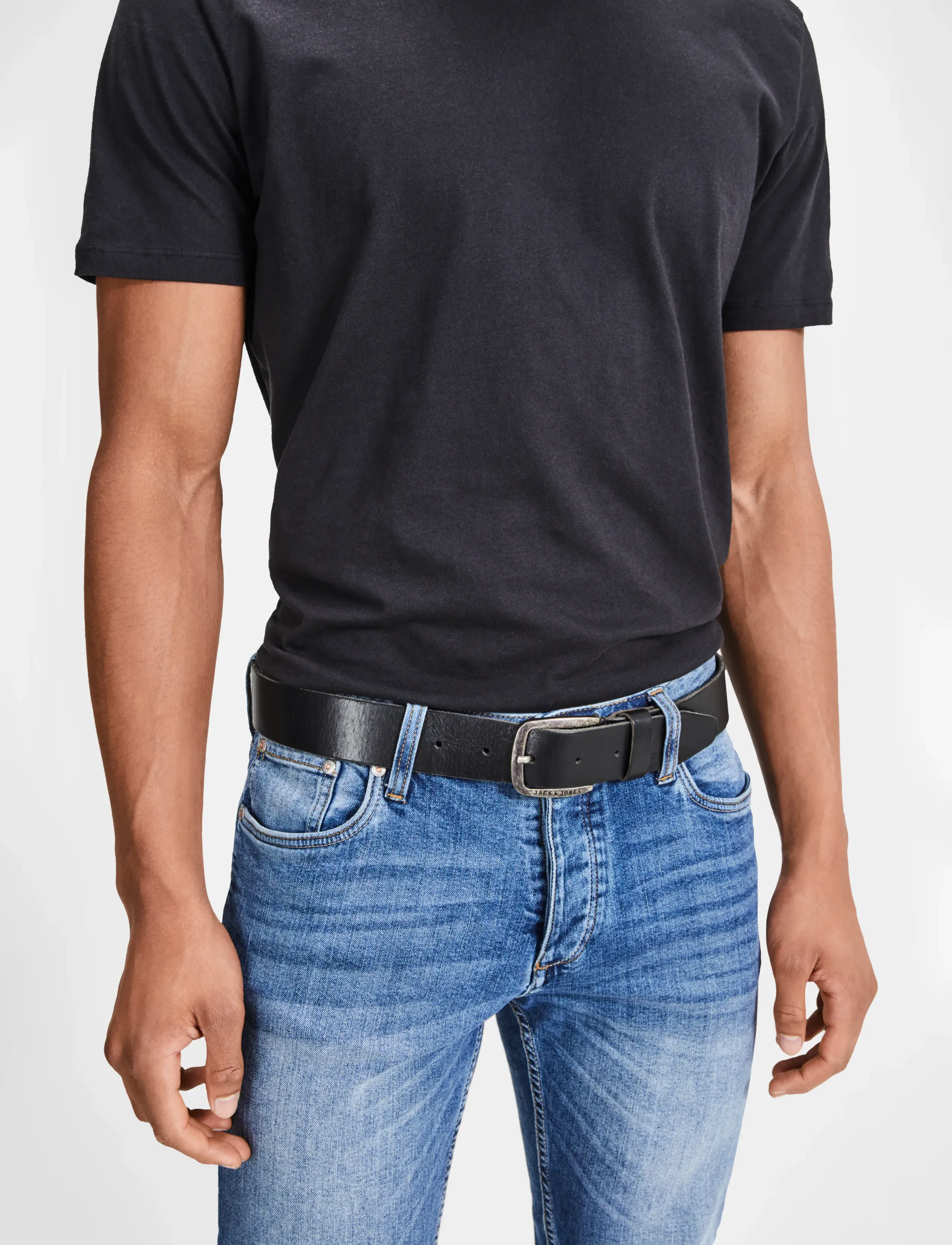 Jack & Jones Jacpaul Leather Belt Noos, 95, Belts, Schwarz - Classic Männerswear