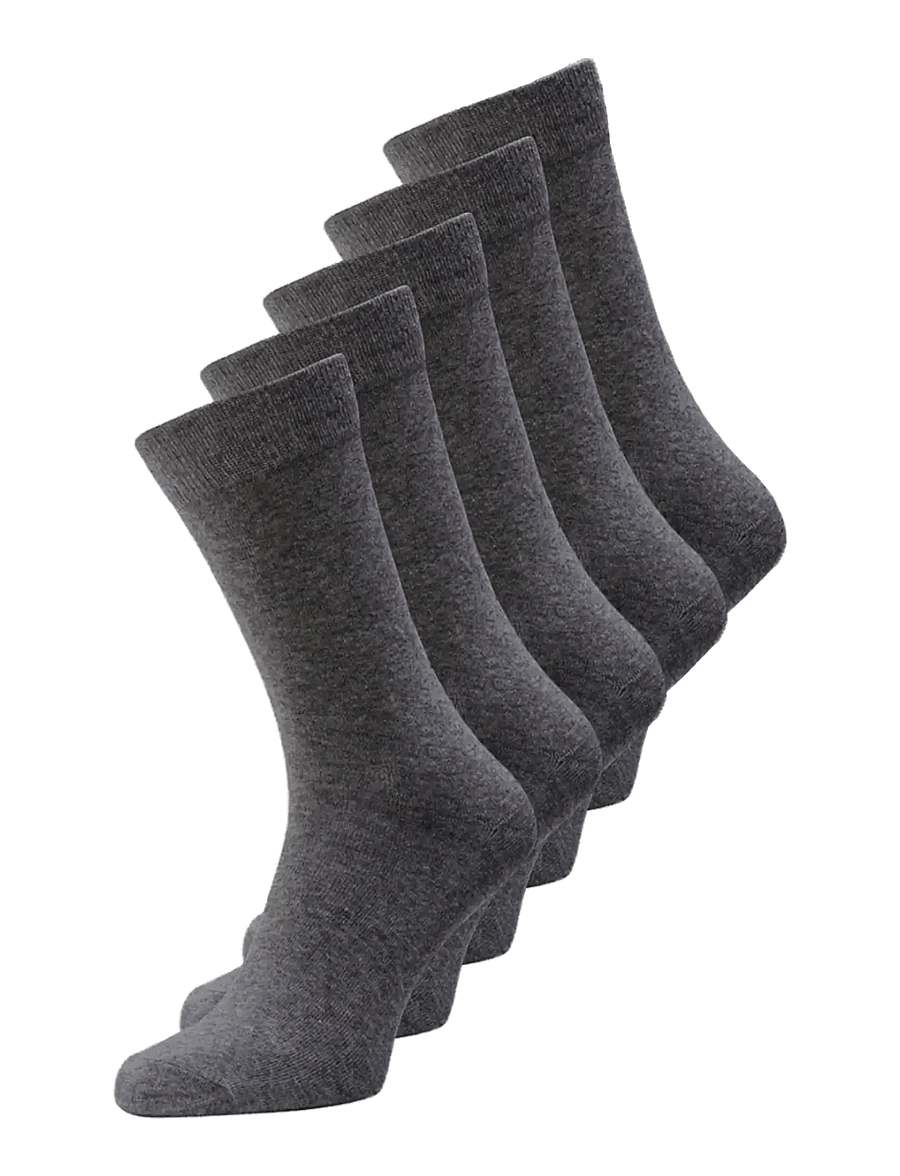 Jack & Jones - JACJENS SOCK 5 PACK NOOS - tennissocken - dark grey melange - 0