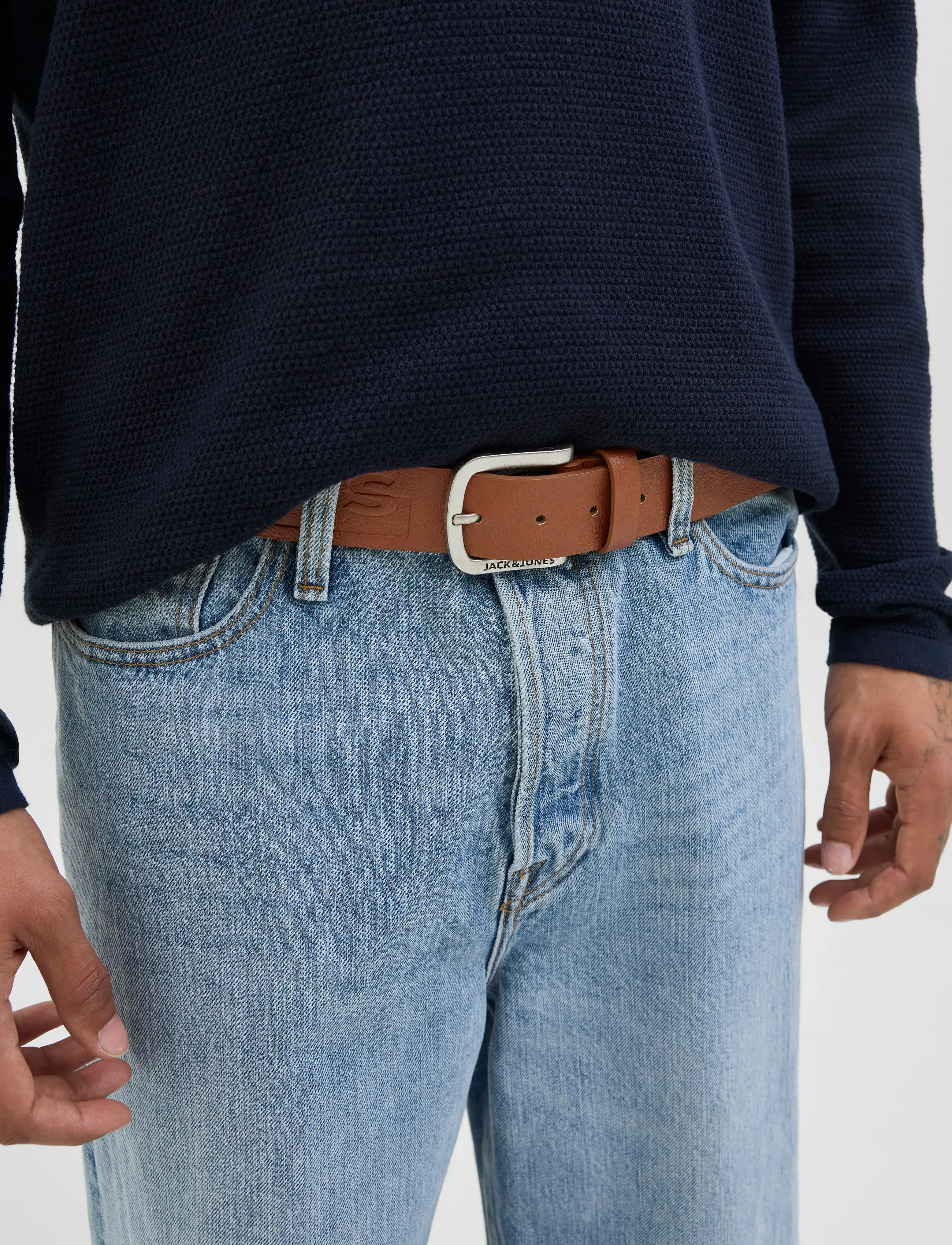 Jack & Jones Jacharry Belt Noos, 90, Belts, Braun - Classic Männerswear