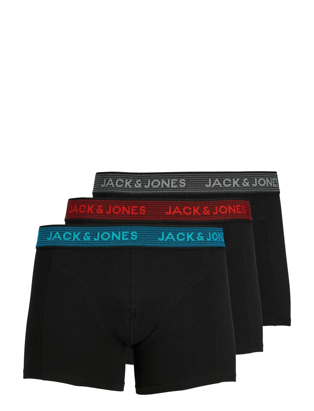 JACK & JONES Jacwaistband Trunks 3 Pack Noos Schwarz - XXL - Herren