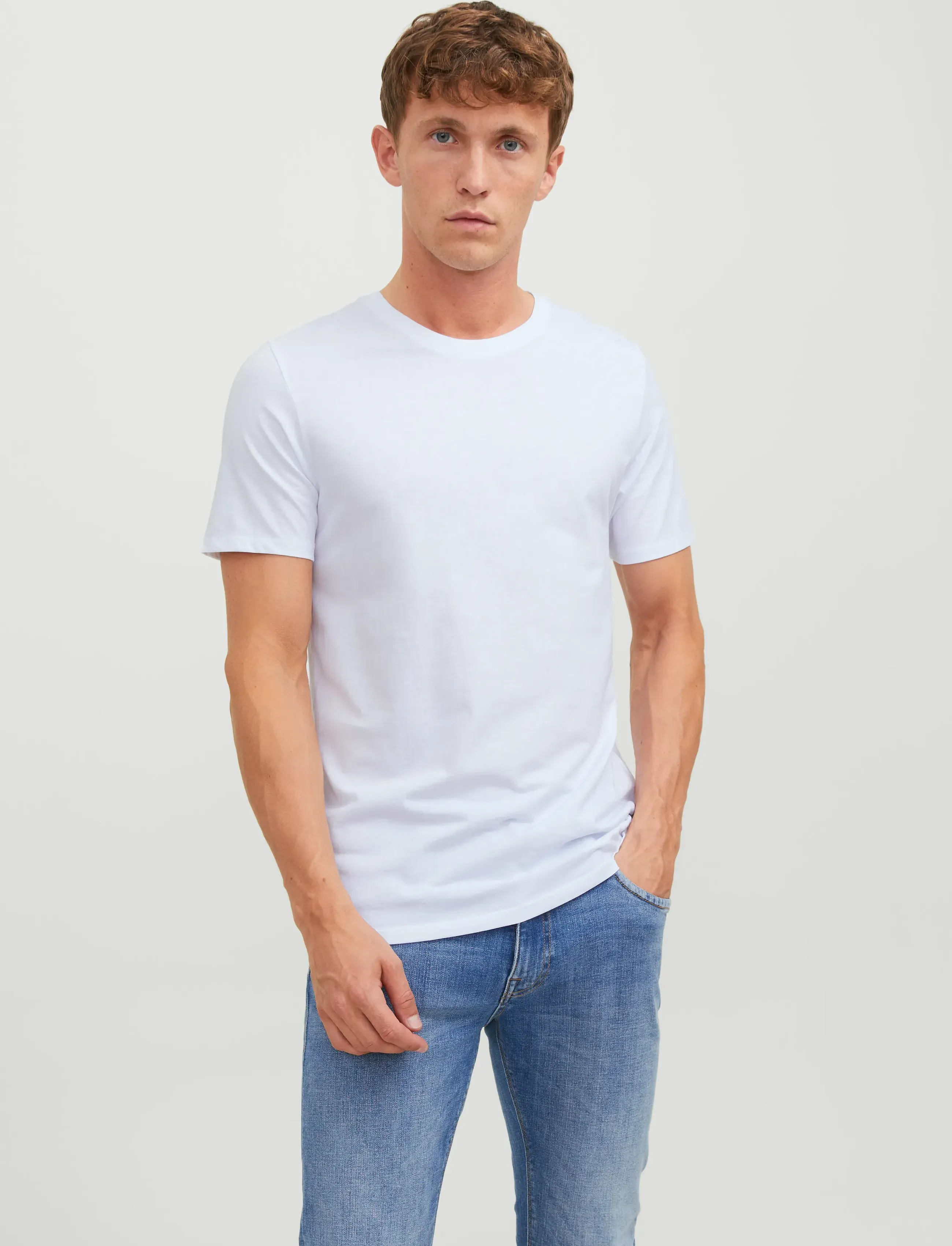 Jack & Jones Jacbasic Crew Neck Tee Ss 2 Pack Noos, XXL, White, T-Shirts > Kortærmede, Herre