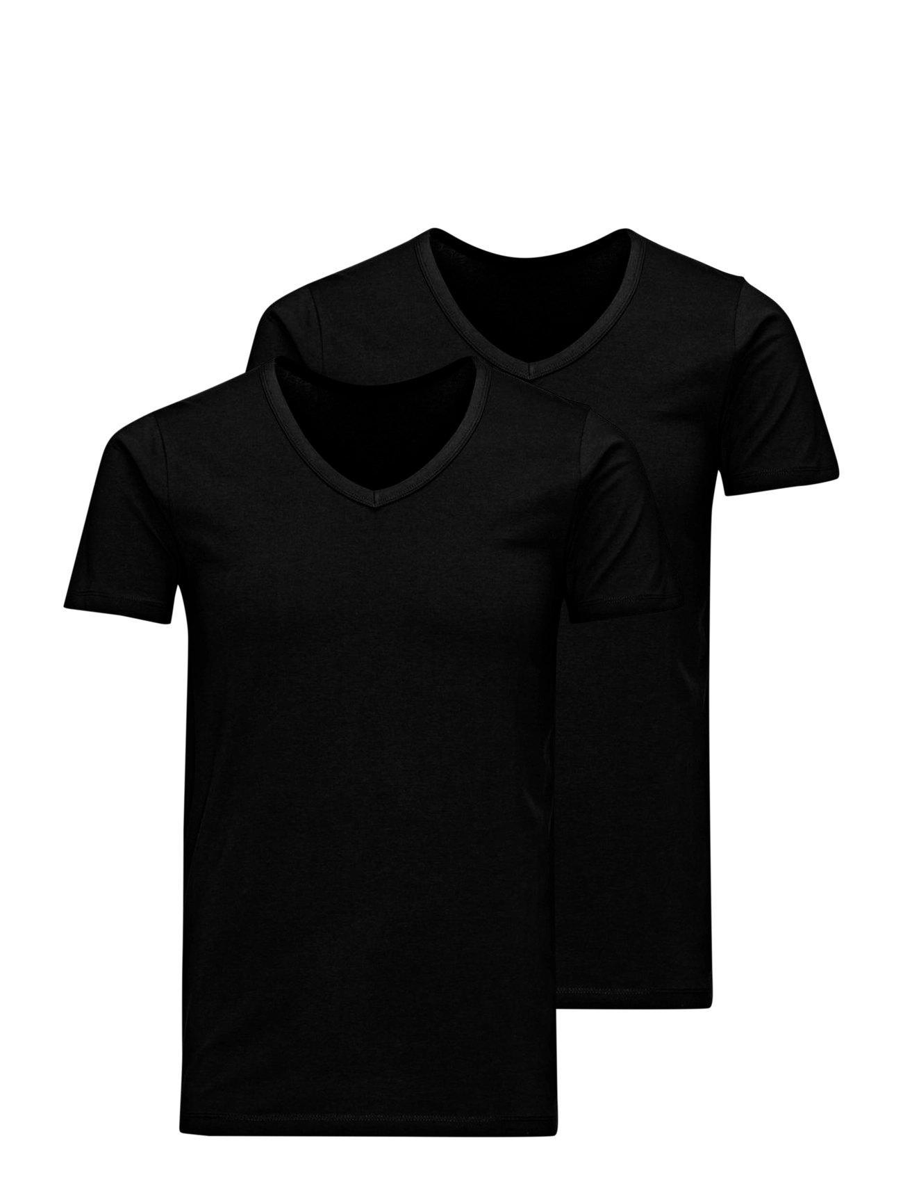 Jack & Jones JACBASIC V-NECK TEE SS 2 PACK NOOS - Pyjama - BLACK / black