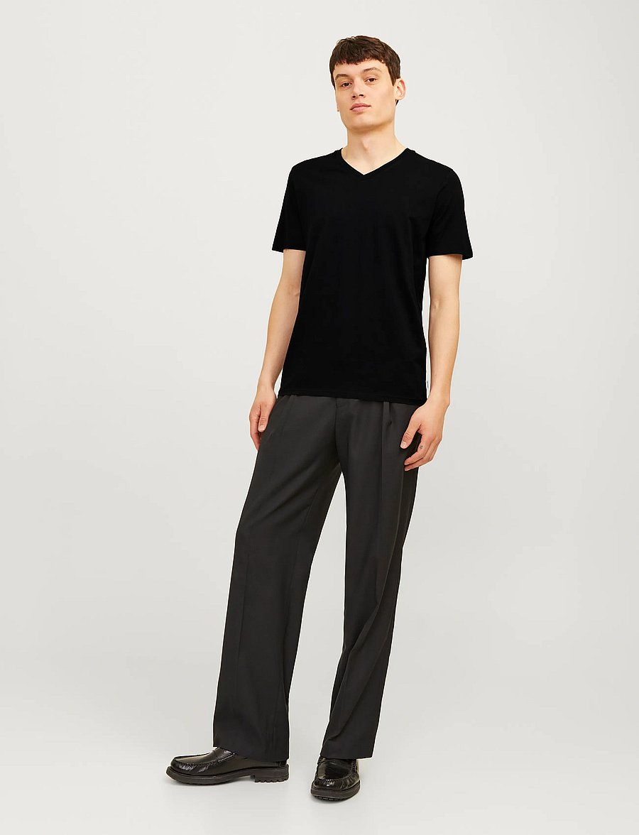 Jack & Jones - JACBASIC V-NECK TEE SS 2 PACK NOOS - pyjama tops - black - 5