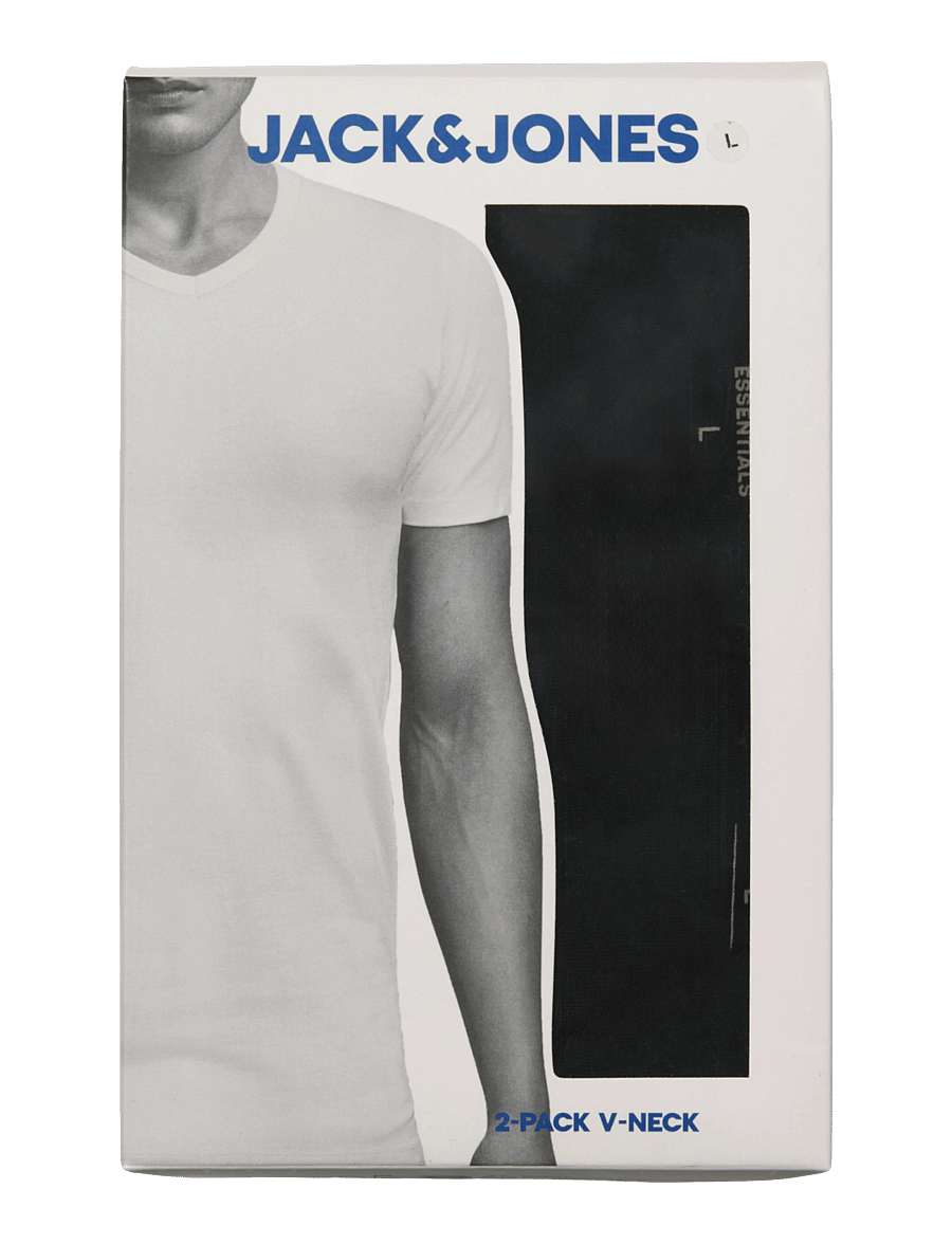 Jack & Jones - JACBASIC V-NECK TEE SS 2 PACK NOOS - pyjama tops - black - 3