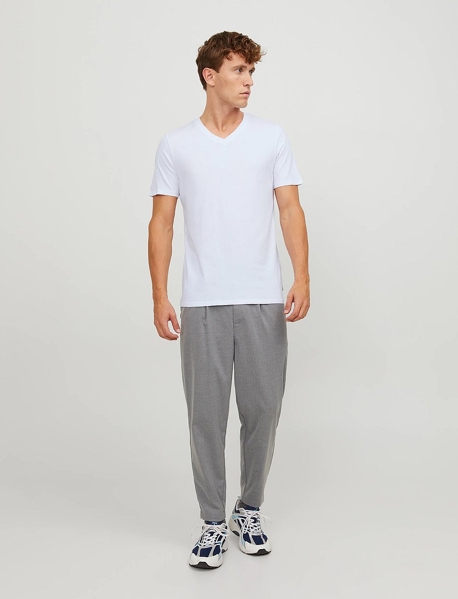 Jack & Jones - JACBASIC V-NECK TEE SS 2 PACK NOOS - white - 4