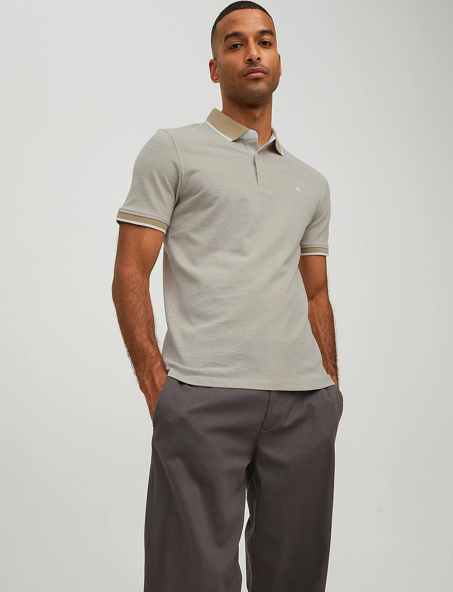 Jack & Jones - JPRPAULOS SS POLO NOOS - kortærmede poloer - crockery - 0