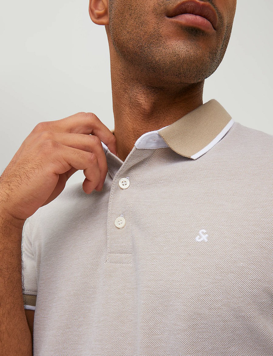 Jack & Jones - JPRPAULOS SS POLO NOOS - kortærmede poloer - crockery - 4