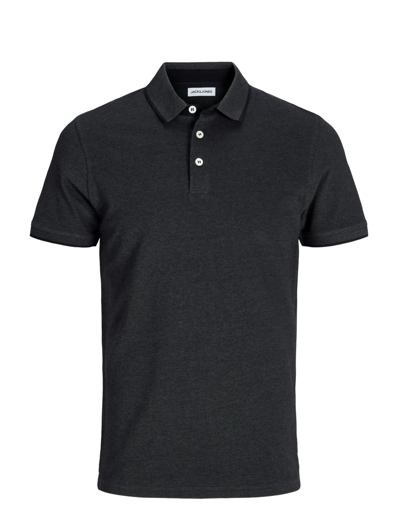 JJEPAULOS POLO SS NOOS - DARK GREY MELANGE