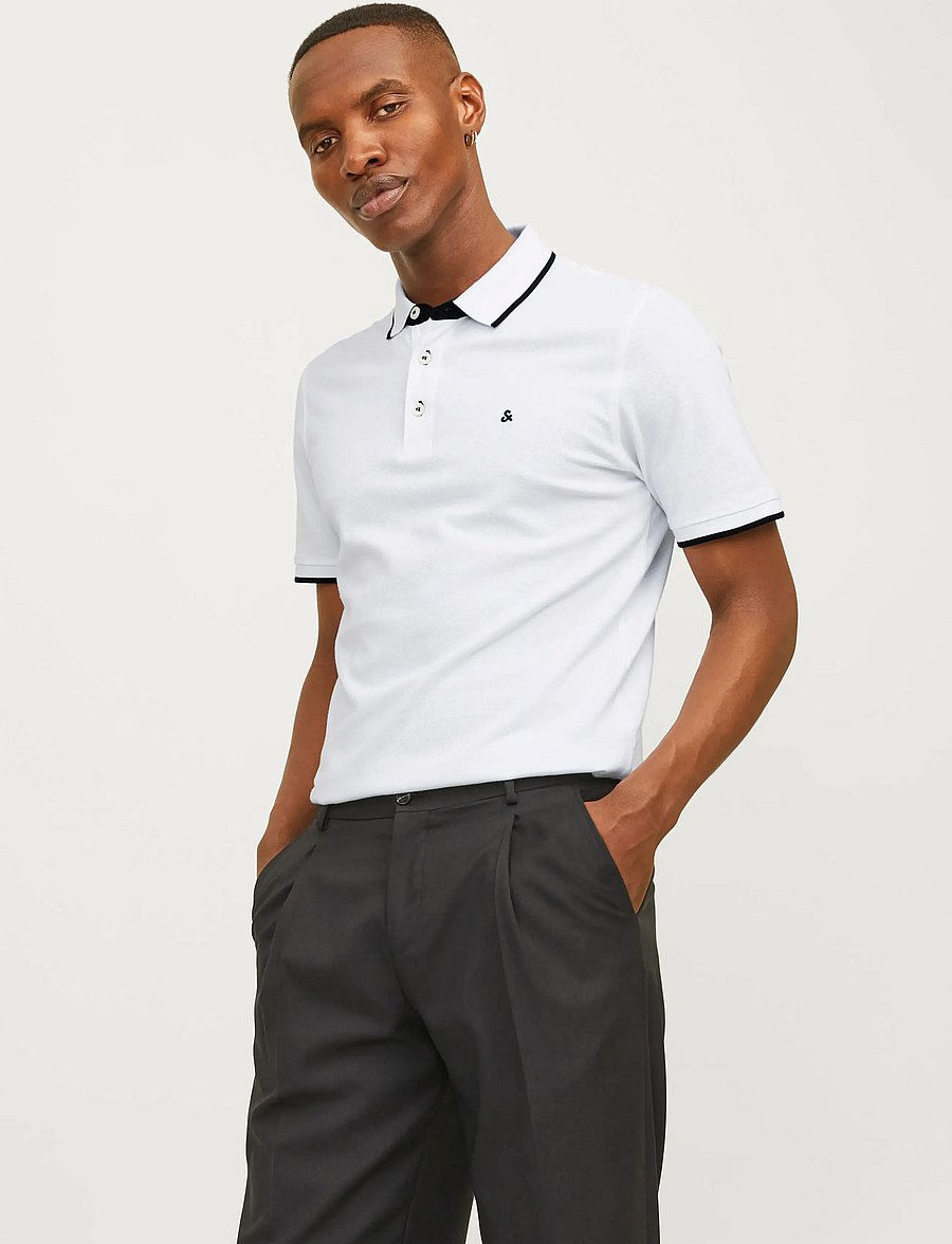 Jack & Jones - JJEPAULOS POLO SS NOOS - short-sleeved polos - white - 0