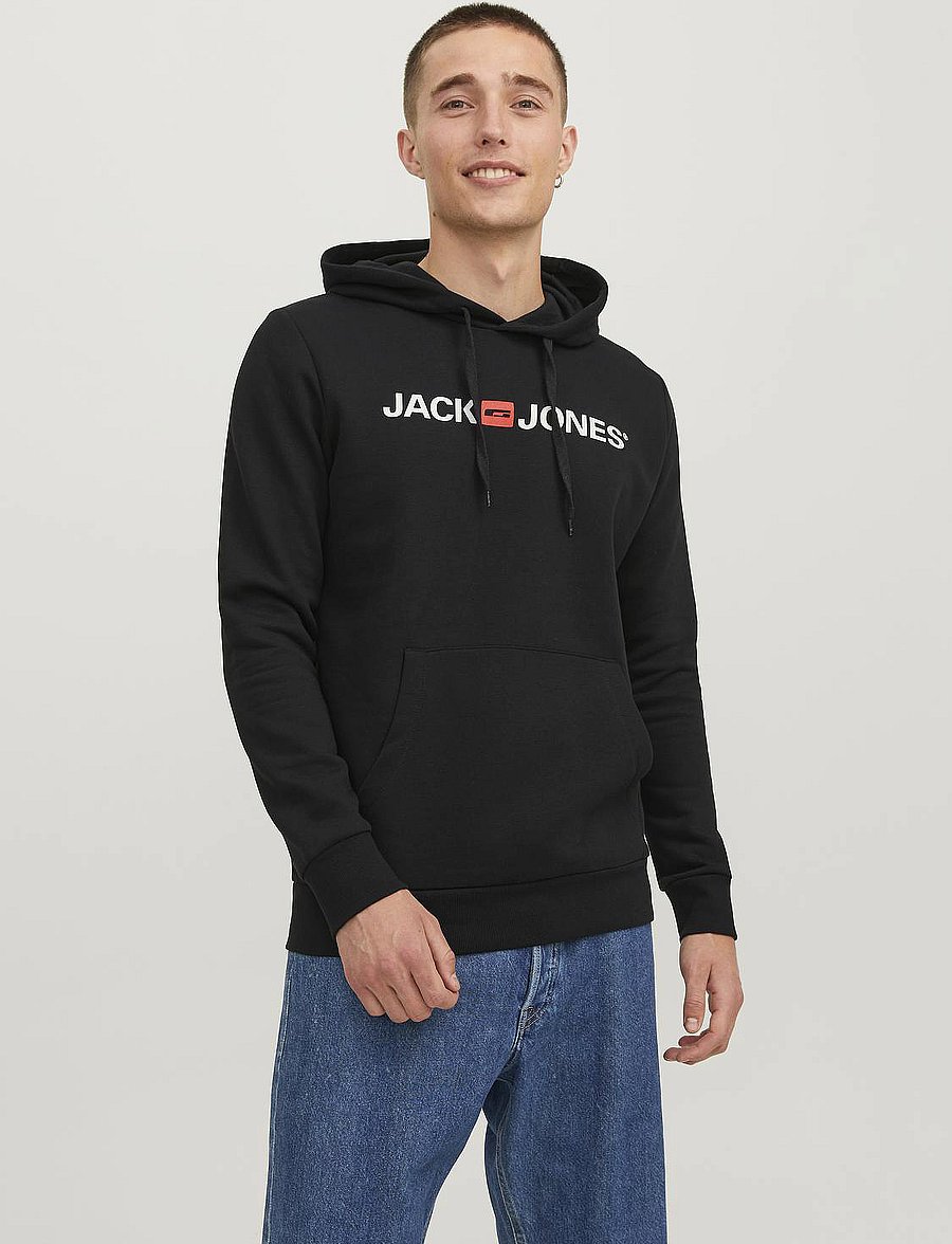 Jack & Jones - JJECORP OLD LOGO SWEAT HOOD NOOS - kapuzenpullover - black - 0