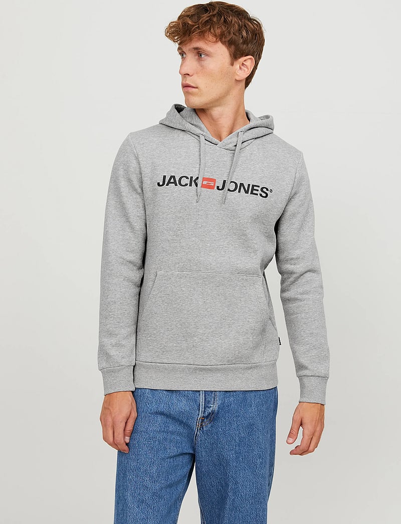 Jack & Jones - JJECORP OLD LOGO SWEAT HOOD NOOS - kapuzenpullover - light grey melange - 0