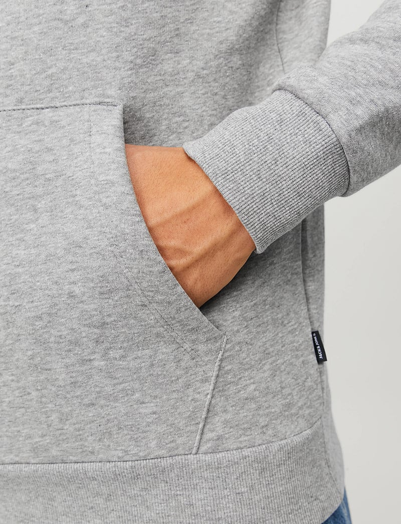 Jack & Jones - JJECORP OLD LOGO SWEAT HOOD NOOS - kapuzenpullover - light grey melange - 4