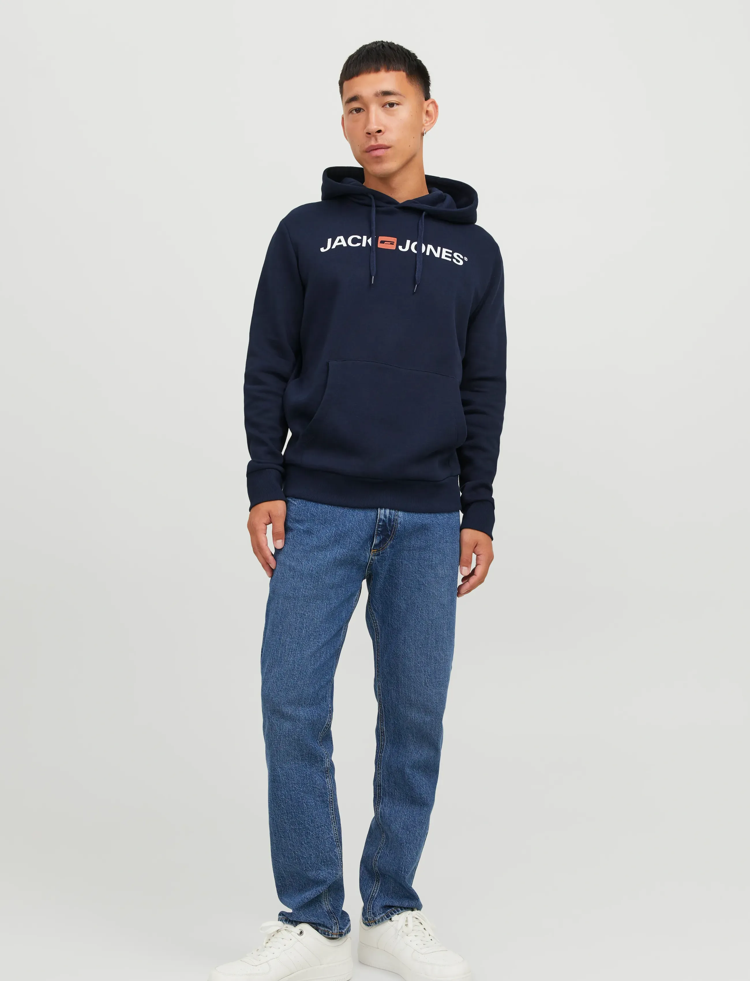 Jack & Jones - JJECORP OLD LOGO SWEAT HOOD NOOS - hættetrøjer - navy blazer - 4