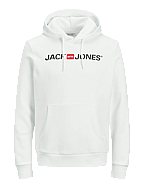 JACK & JONES Sweat Hood Jnr Jjbeau-Felpa con Cappuccio, Melange Bianco, 176 Uomo JACK & JONES Sweat Hood Jnr Jjbeau-Felpa con Cappuccio, Melange Bianco, 176 Uomo