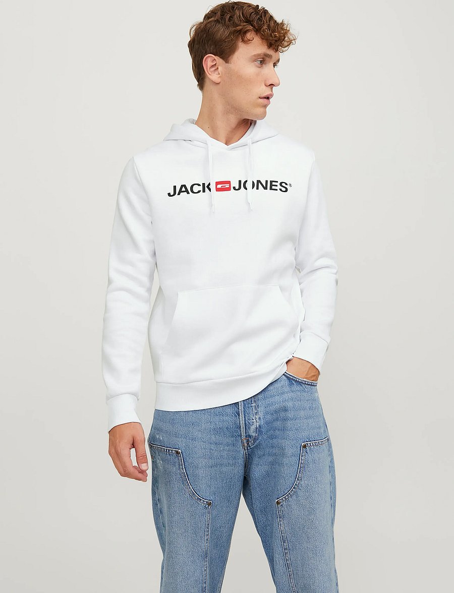 Jack & Jones - JJECORP OLD LOGO SWEAT HOOD NOOS - kapuzenpullover - white - 0