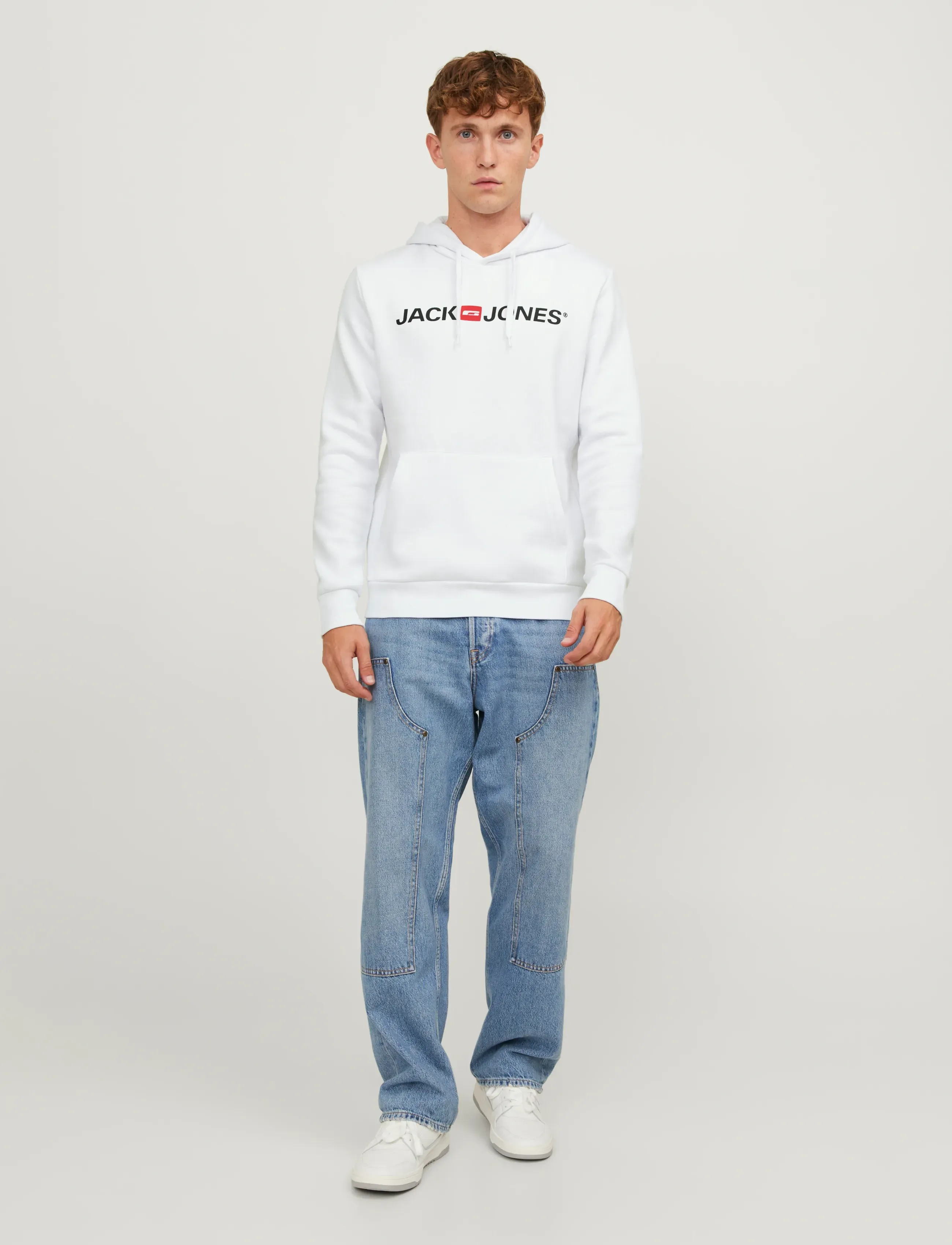 Jack & Jones - JJECORP OLD LOGO SWEAT HOOD NOOS - hættetrøjer - white - 3