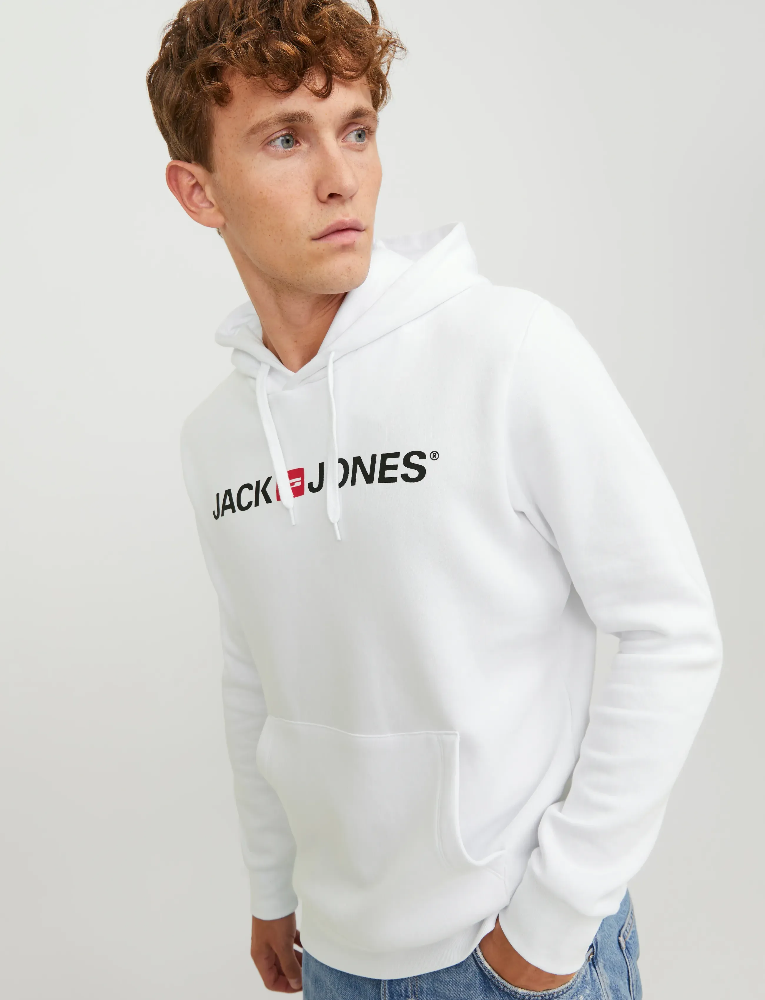 Jack & Jones - JJECORP OLD LOGO SWEAT HOOD NOOS - hættetrøjer - white - 5
