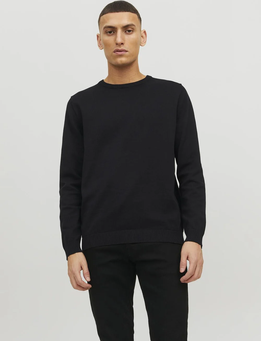 Jack & Jones - JJEBASIC KNIT CREW NECK NOOS - round necks - black - 0