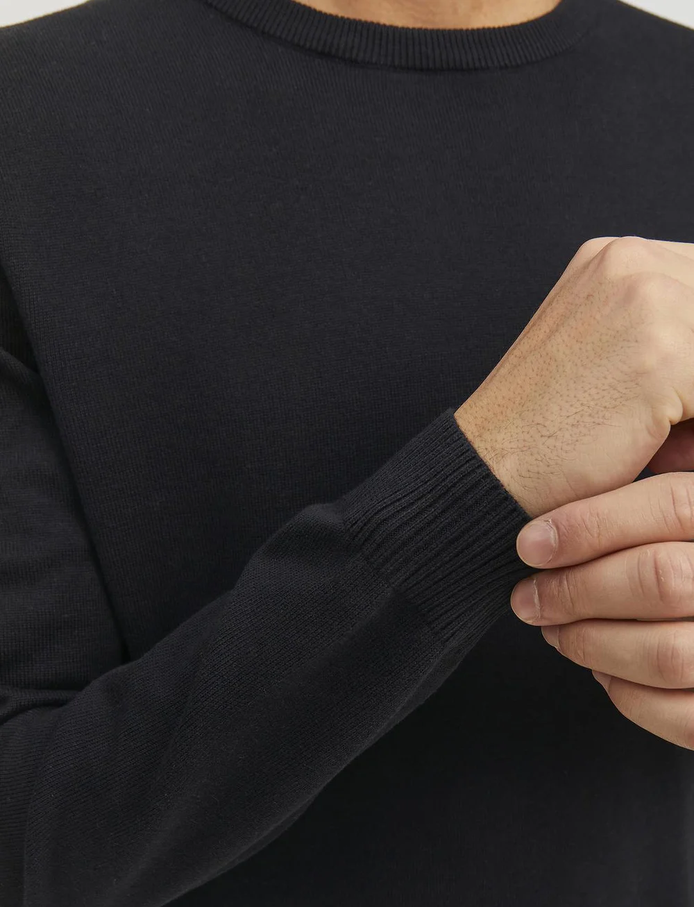 Jack & Jones - JJEBASIC KNIT CREW NECK NOOS - round necks - black - 4