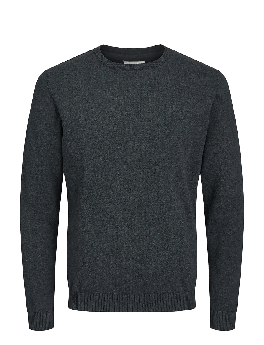 Jack & Jones - JJEBASIC KNIT CREW NECK NOOS - rundhals - dark grey melange - 1