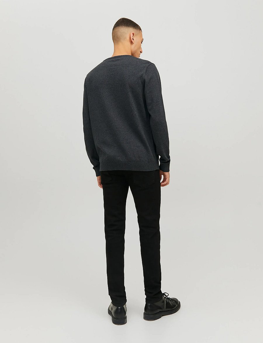 Jack & Jones - JJEBASIC KNIT CREW NECK NOOS - rundhals - dark grey melange - 3