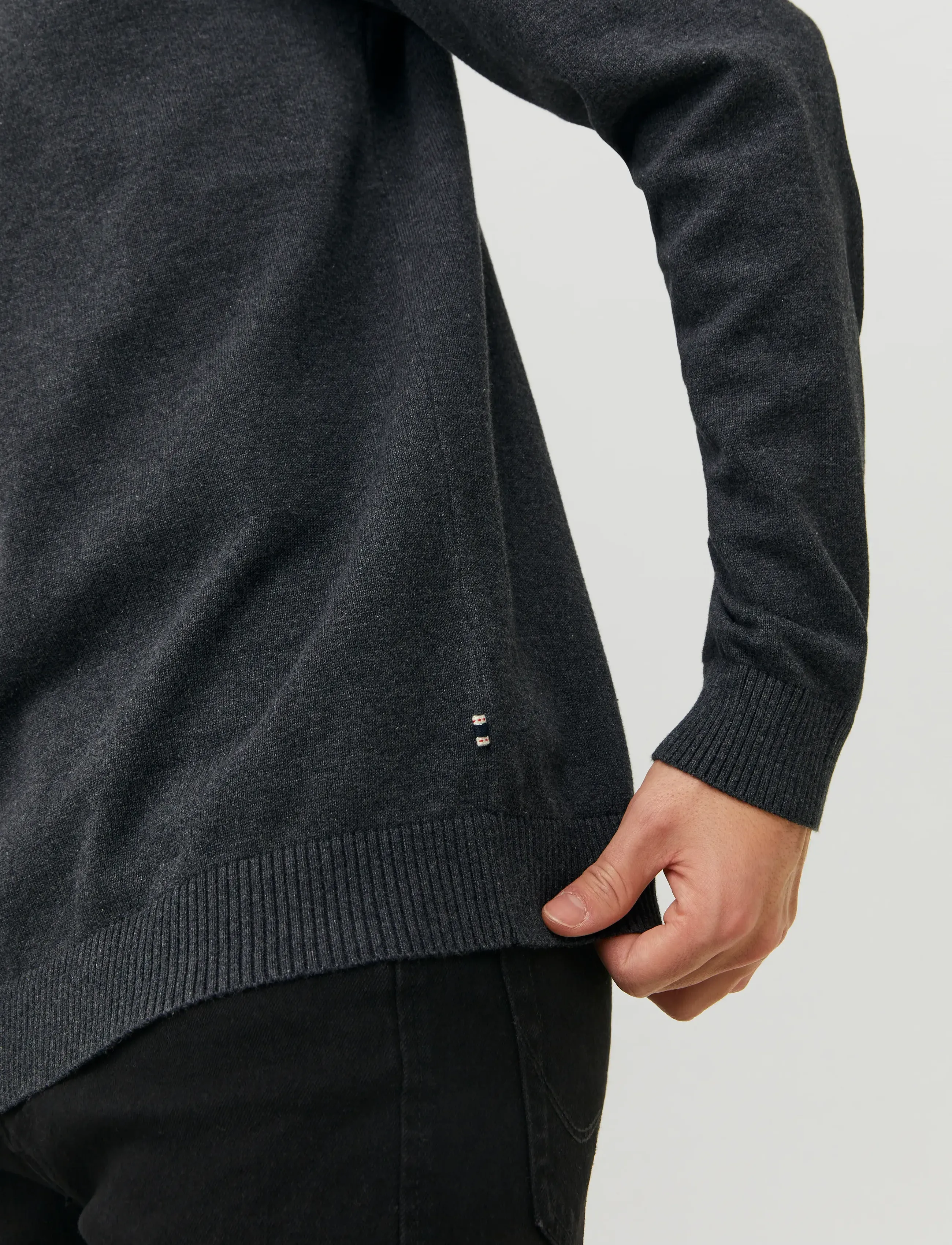 Jack & Jones - JJEBASIC KNIT CREW NECK NOOS - rundhals - dark grey melange - 4