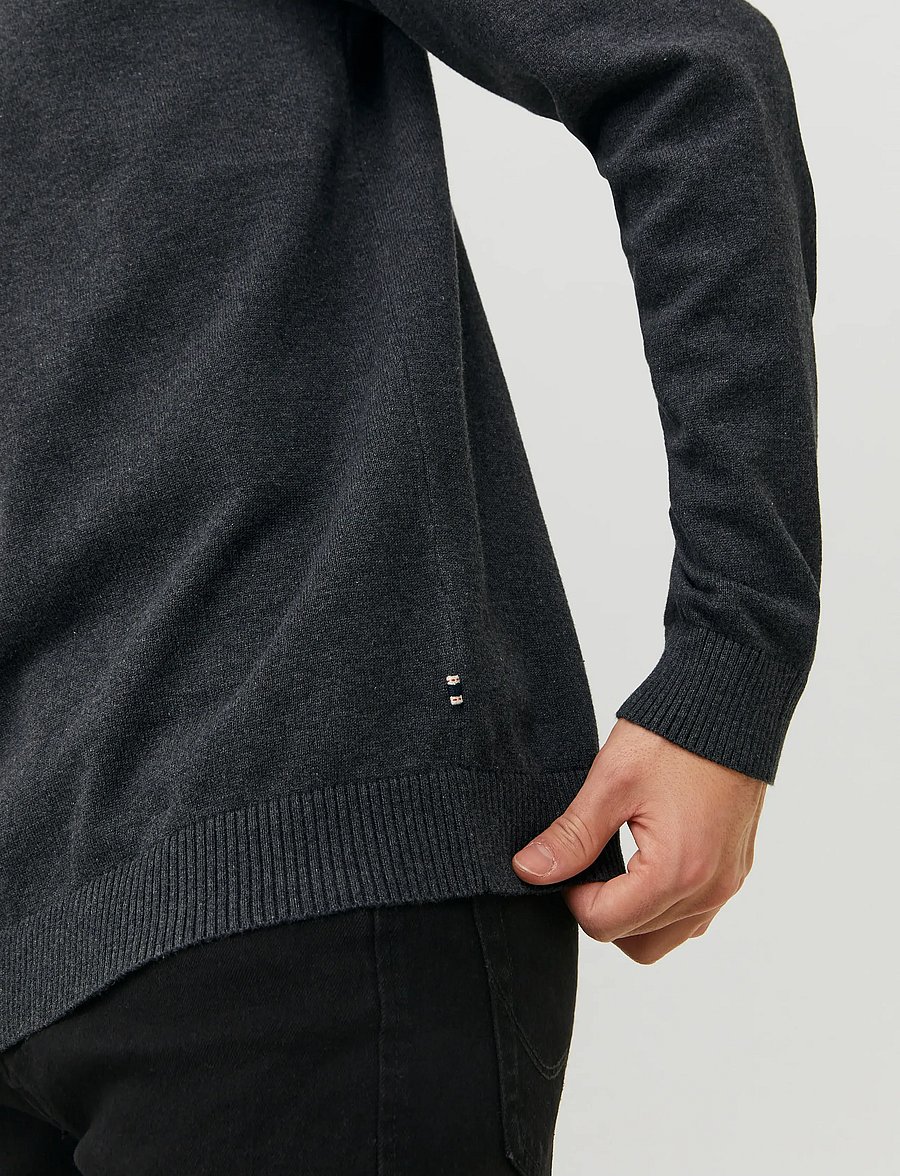 Jack & Jones - JJEBASIC KNIT CREW NECK NOOS - rundhals - dark grey melange - 4