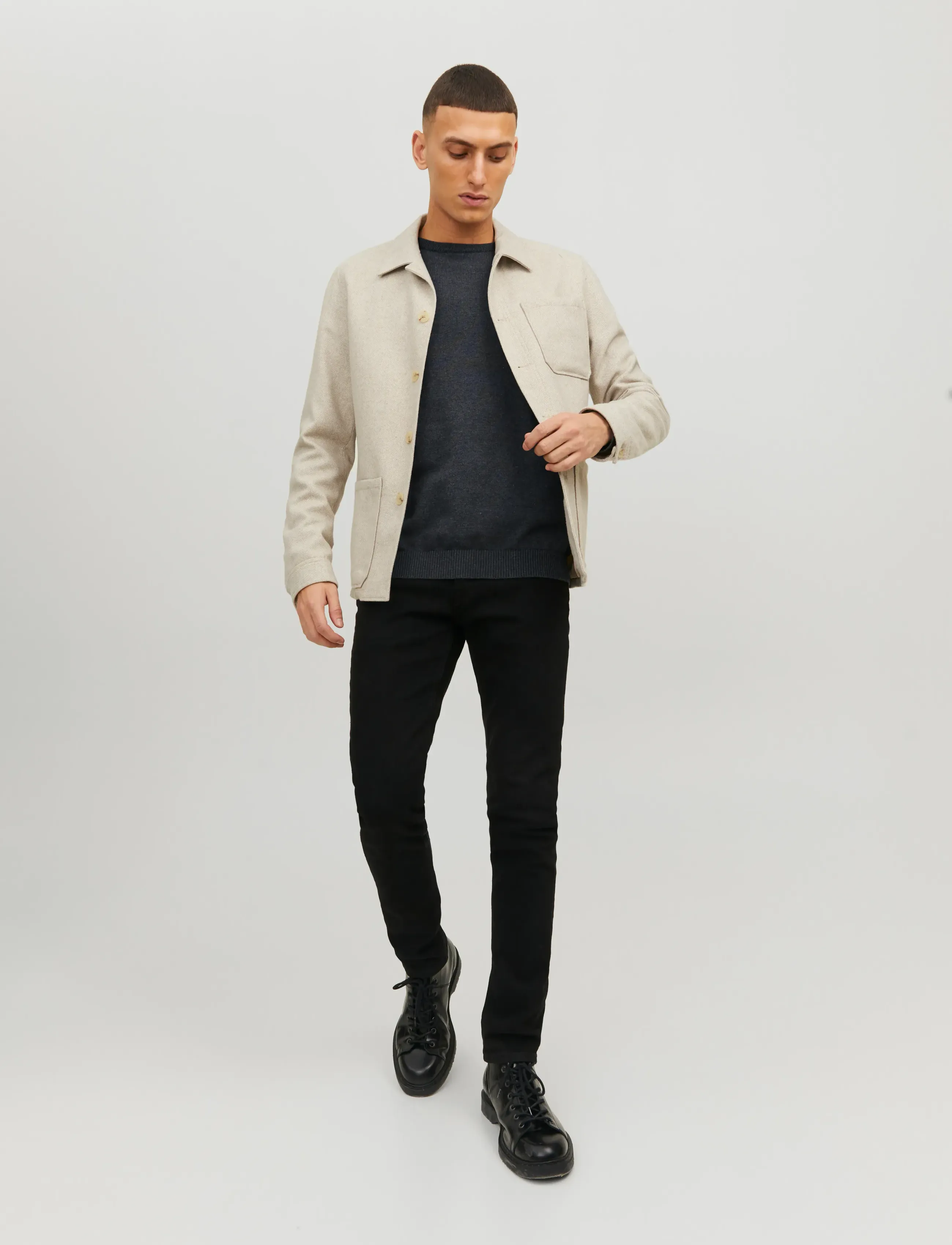 Jack & Jones - JJEBASIC KNIT CREW NECK NOOS - rundhals - dark grey melange - 5
