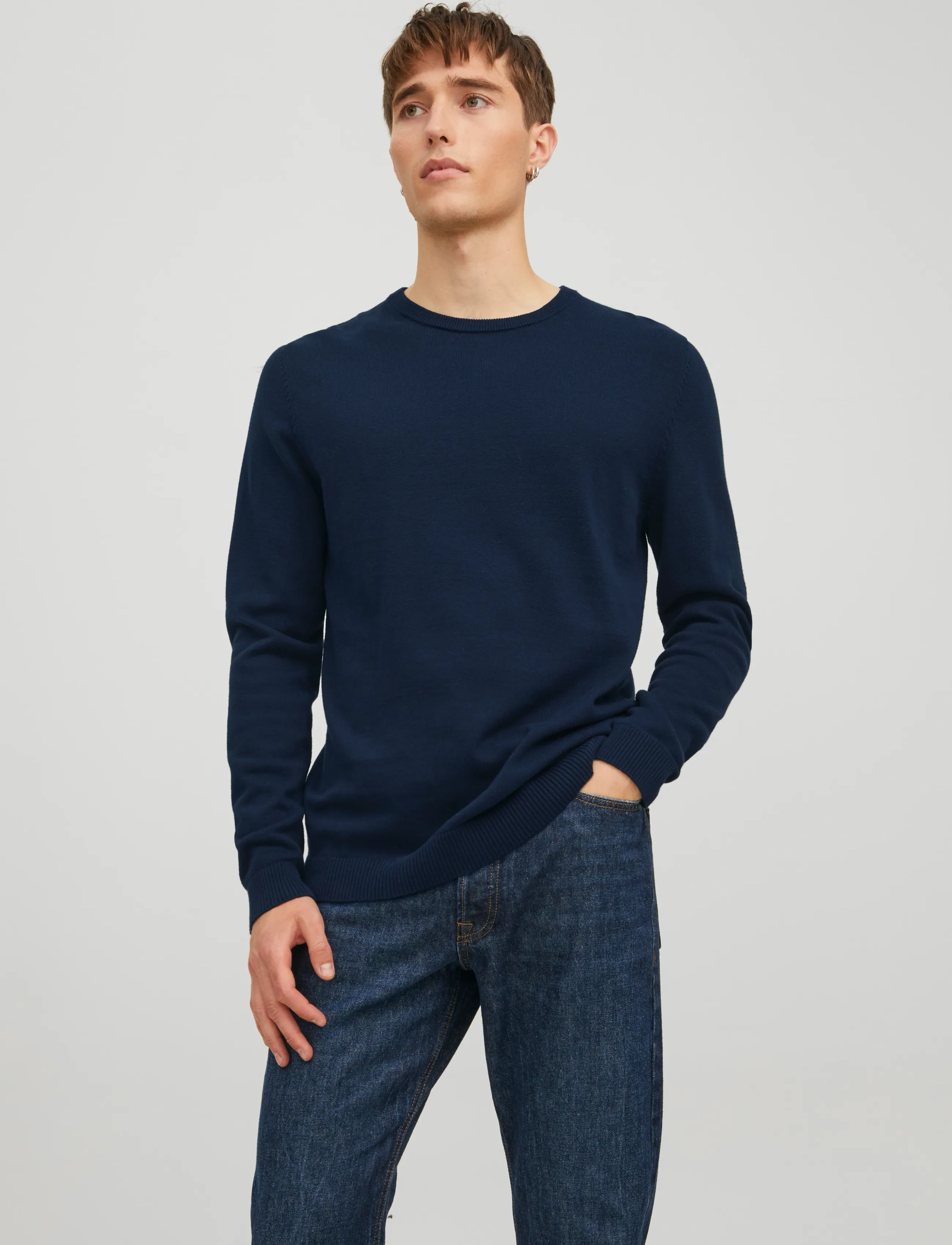 Jack & Jones JJEBASIC KNIT CREW NECK NOOS - Kollektsioonid - NAVY BLAZER / navy