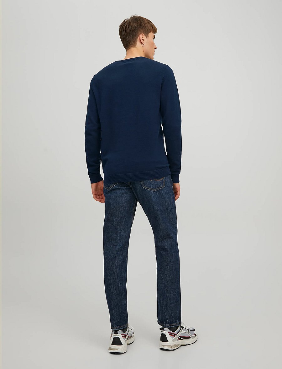 Jack & Jones - JJEBASIC KNIT CREW NECK NOOS - round necks - navy blazer - 3