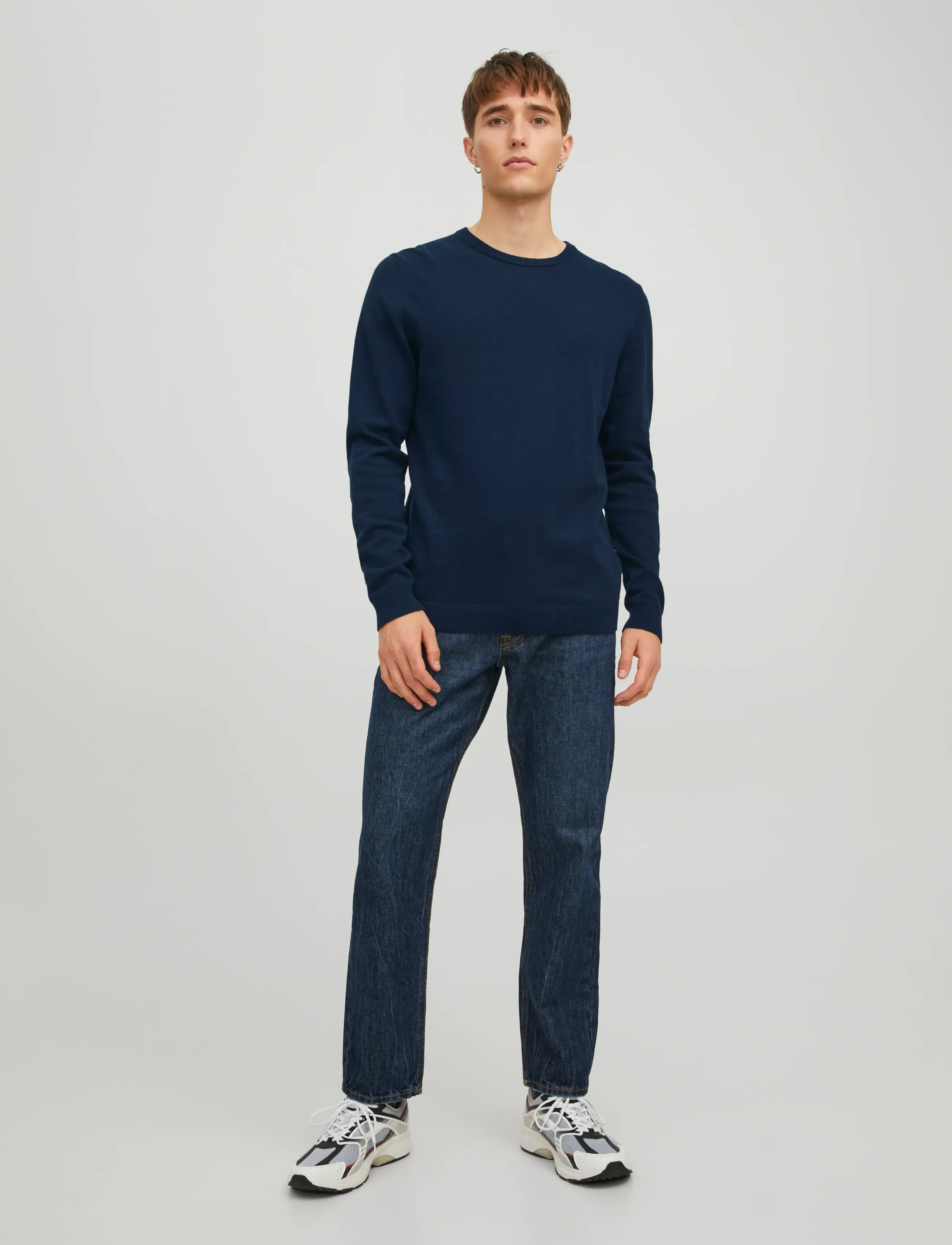 Jack & Jones - JJEBASIC KNIT CREW NECK NOOS - round necks - navy blazer - 4