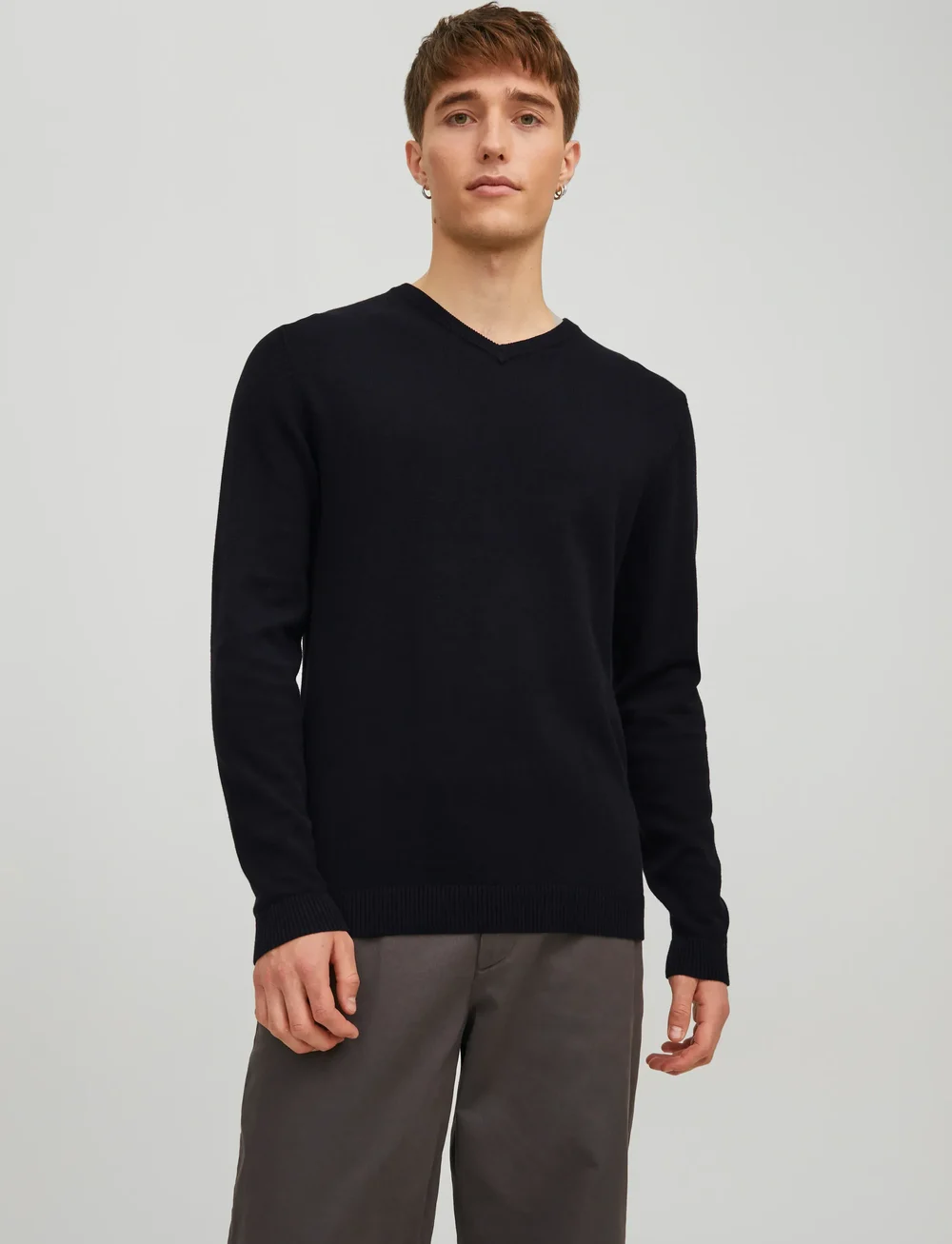 Jack & Jones - JJEBASIC KNIT V-NECK NOOS - v-ringat - black - 0
