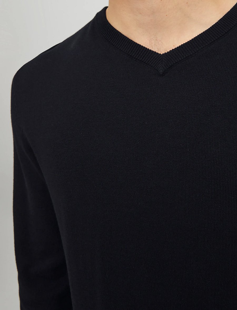 Jack & Jones - JJEBASIC KNIT V-NECK NOOS - v-ausschnitt - black - 4