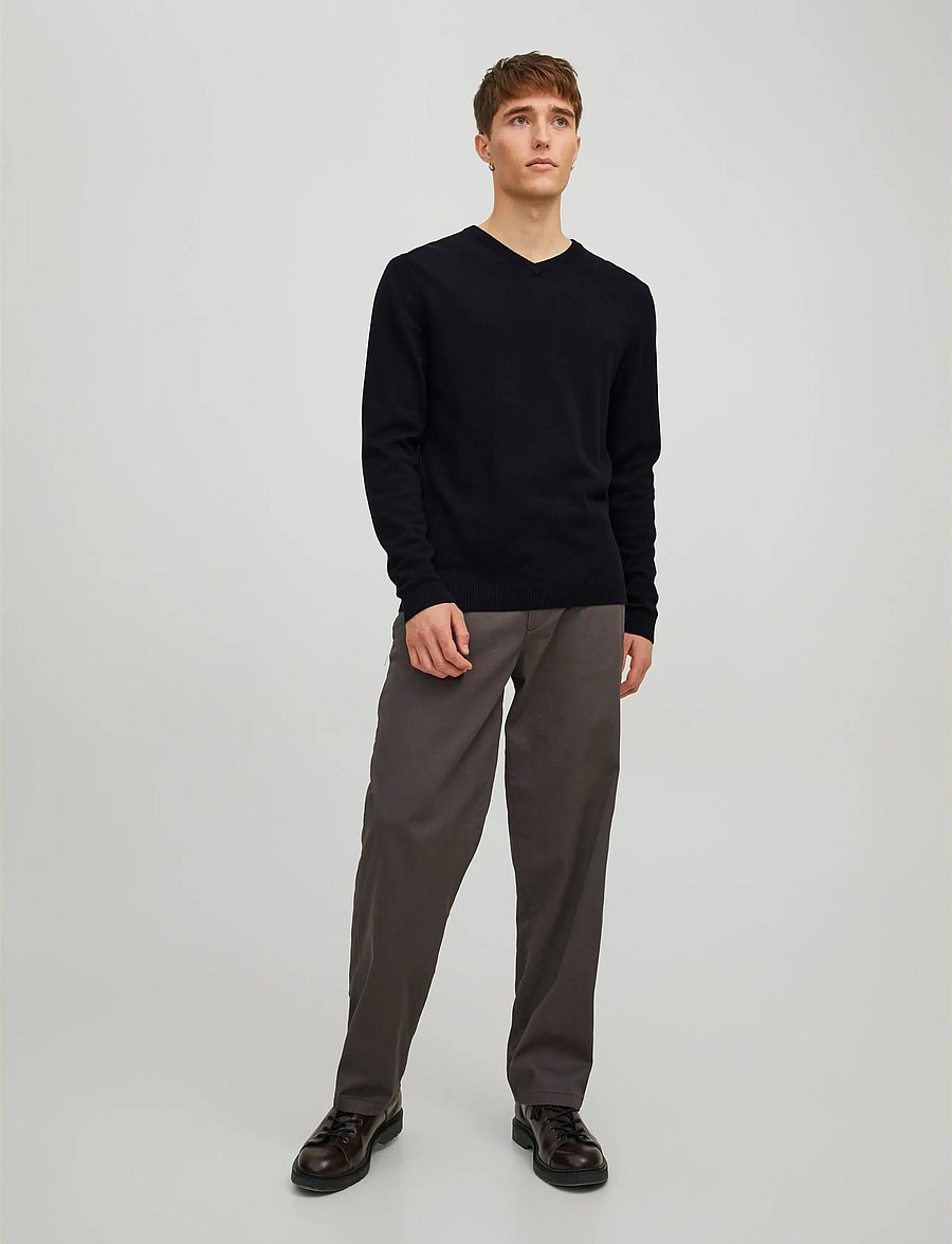 Jack & Jones - JJEBASIC KNIT V-NECK NOOS - v-ausschnitt - black - 5