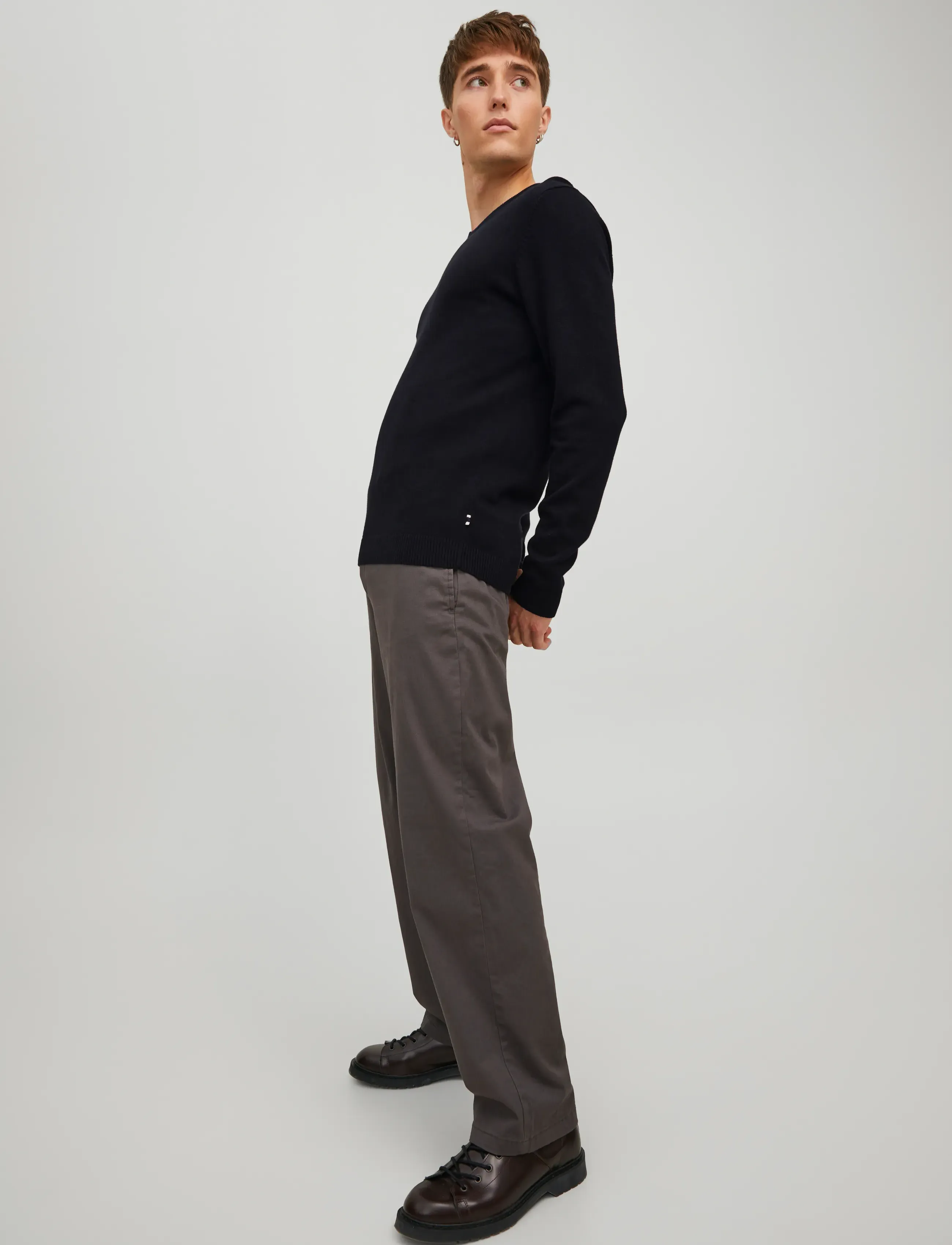 Jack & Jones JJEBASIC KNIT V-NECK NOOS - Streetstyle - BLACK / black