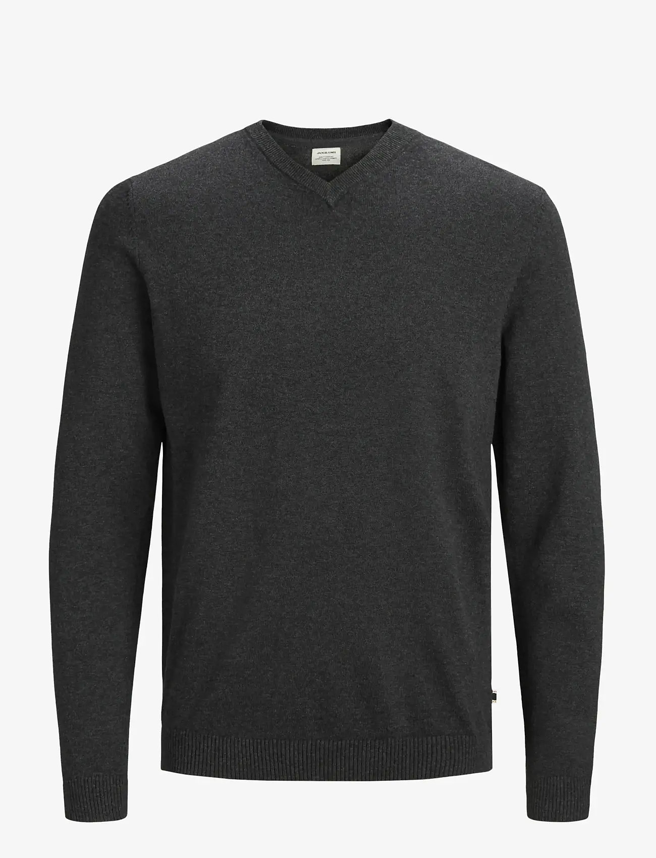 Jack & Jones - JJEBASIC KNIT V-NECK NOOS - v-hals - dark grey melange - 1