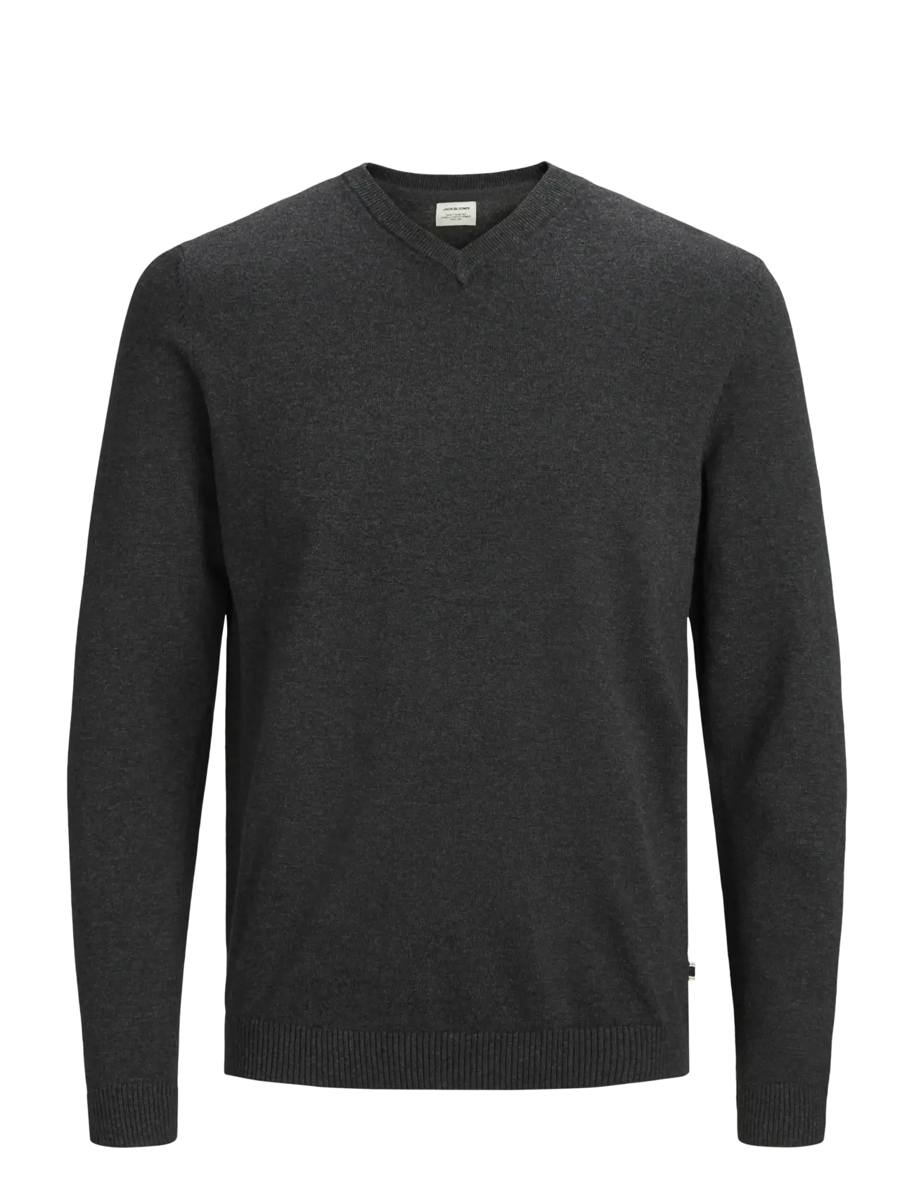 Jack & Jones JJEBASIC KNIT V-NECK NOOS - Basic-Strickmode - DARK GREY MELANGE / grey