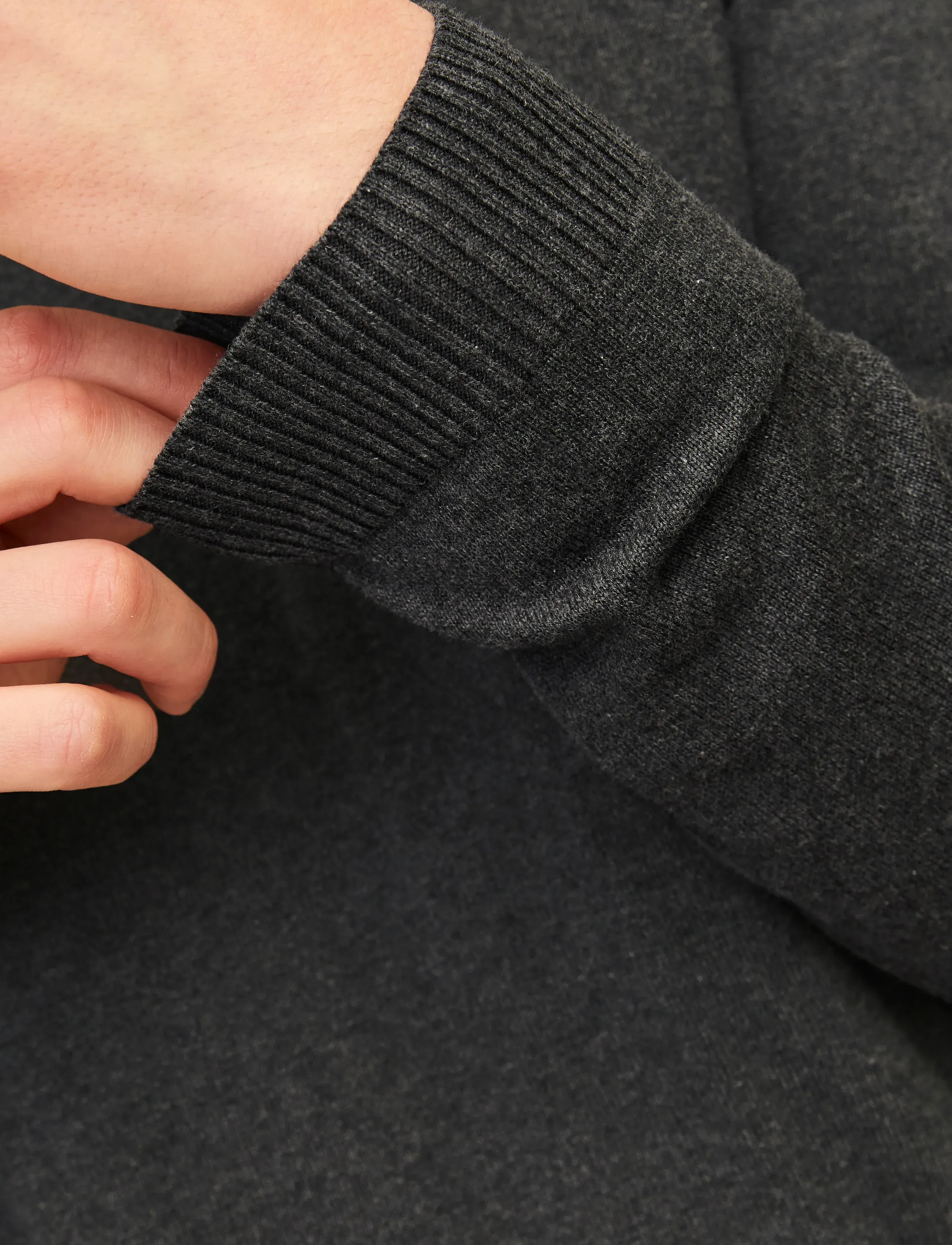 Jack & Jones - JJEBASIC KNIT V-NECK NOOS - v-necks - dark grey melange - 4
