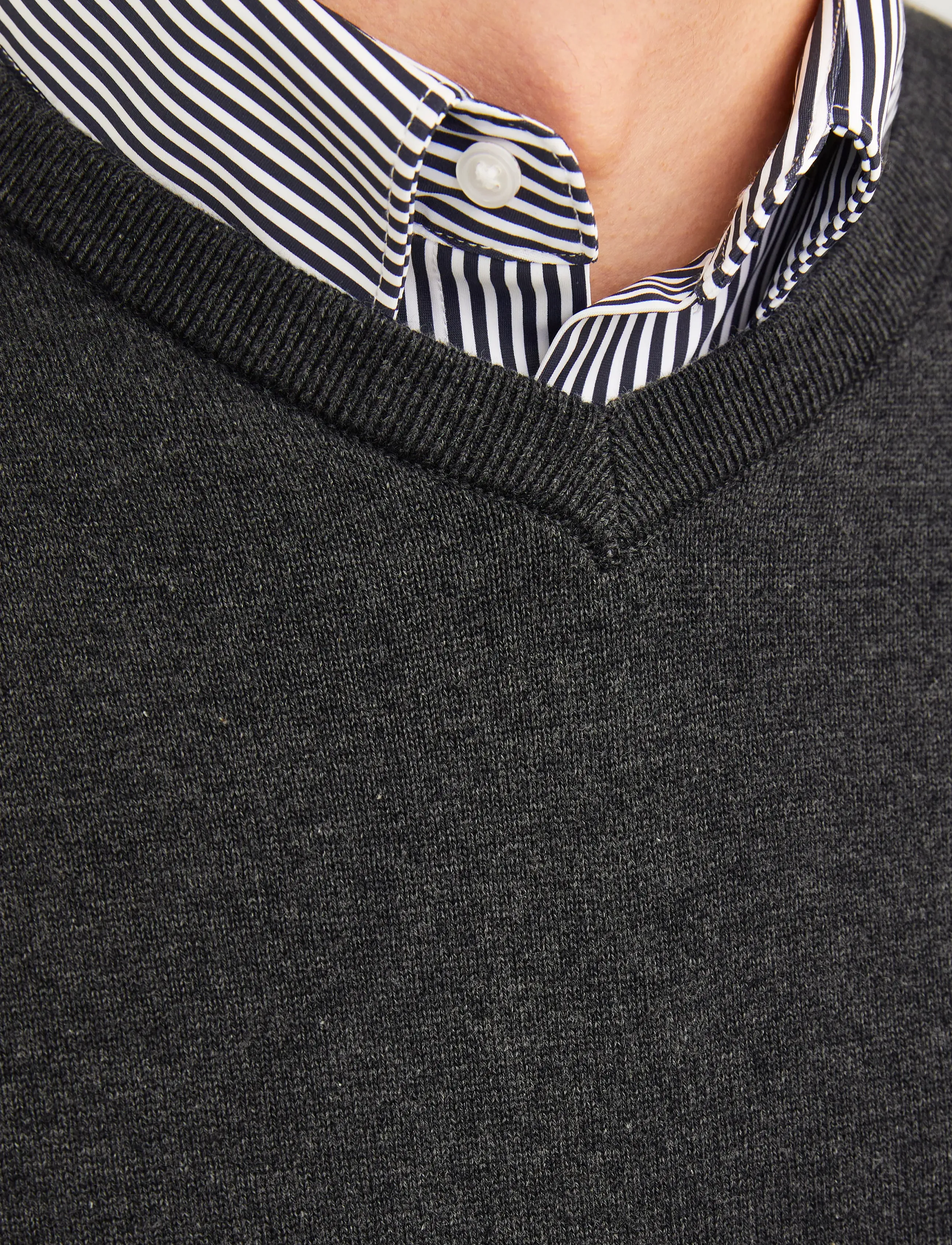 Jack & Jones - JJEBASIC KNIT V-NECK NOOS - v-necks - dark grey melange - 5